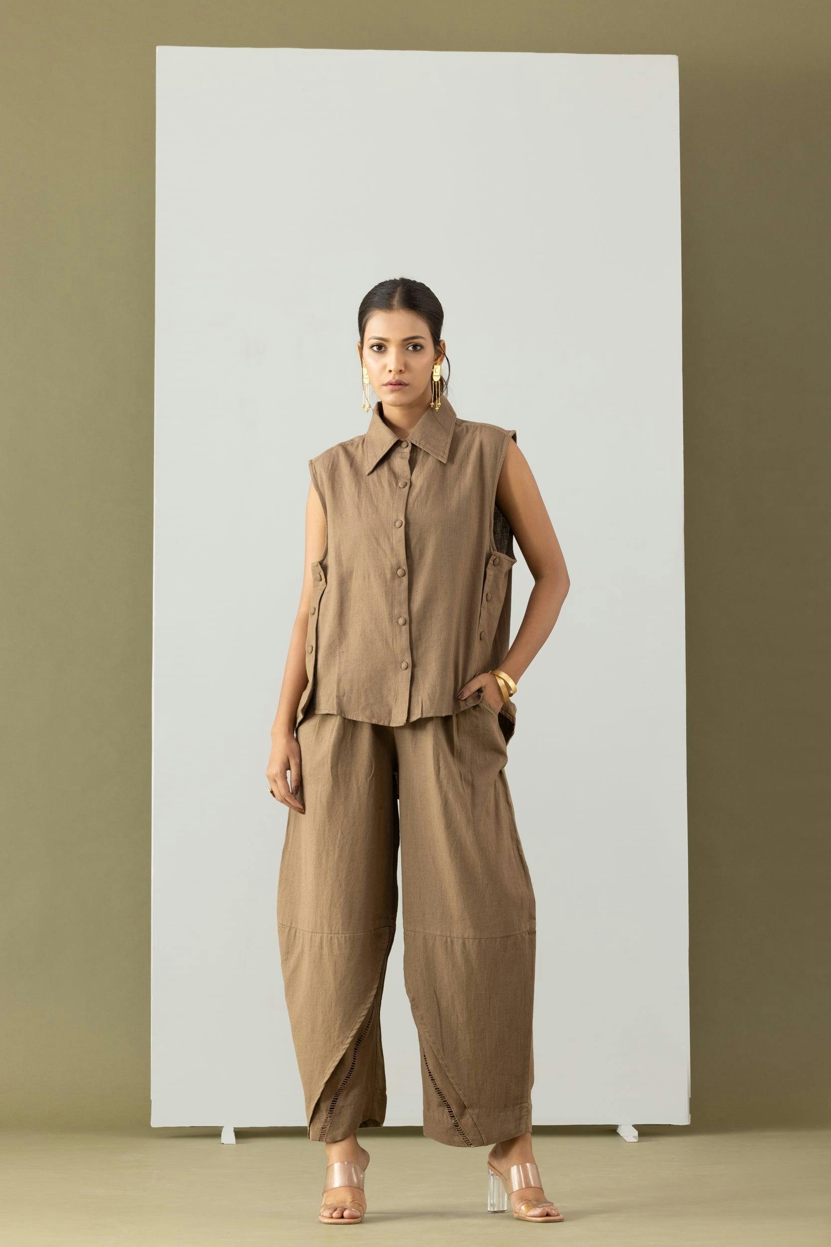 BRUN OXFORD PANTS, a product by MARKKAH STUDIO