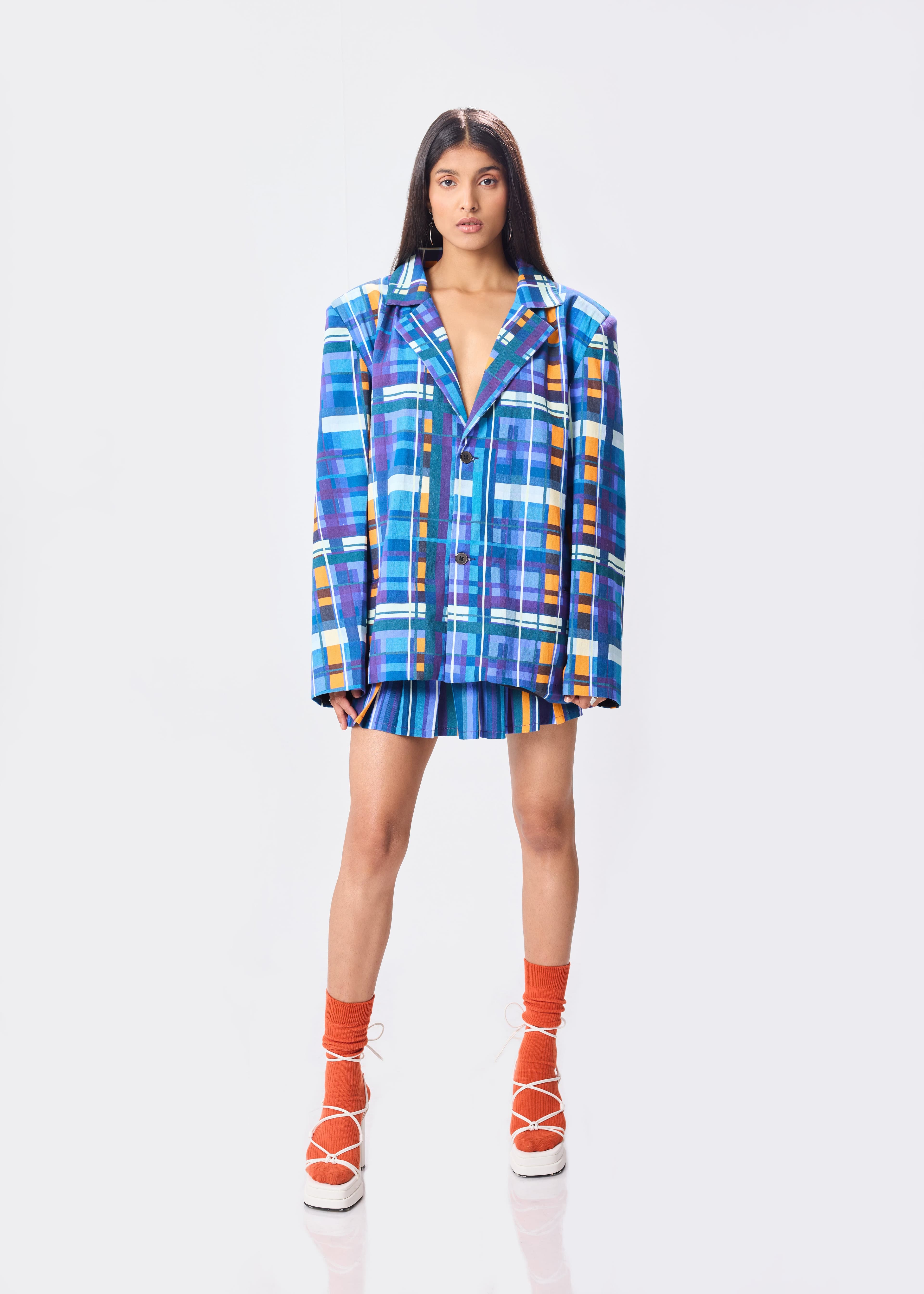 Building Blocks Blazer + Pleated Skirt Set, a product by Thnwhn