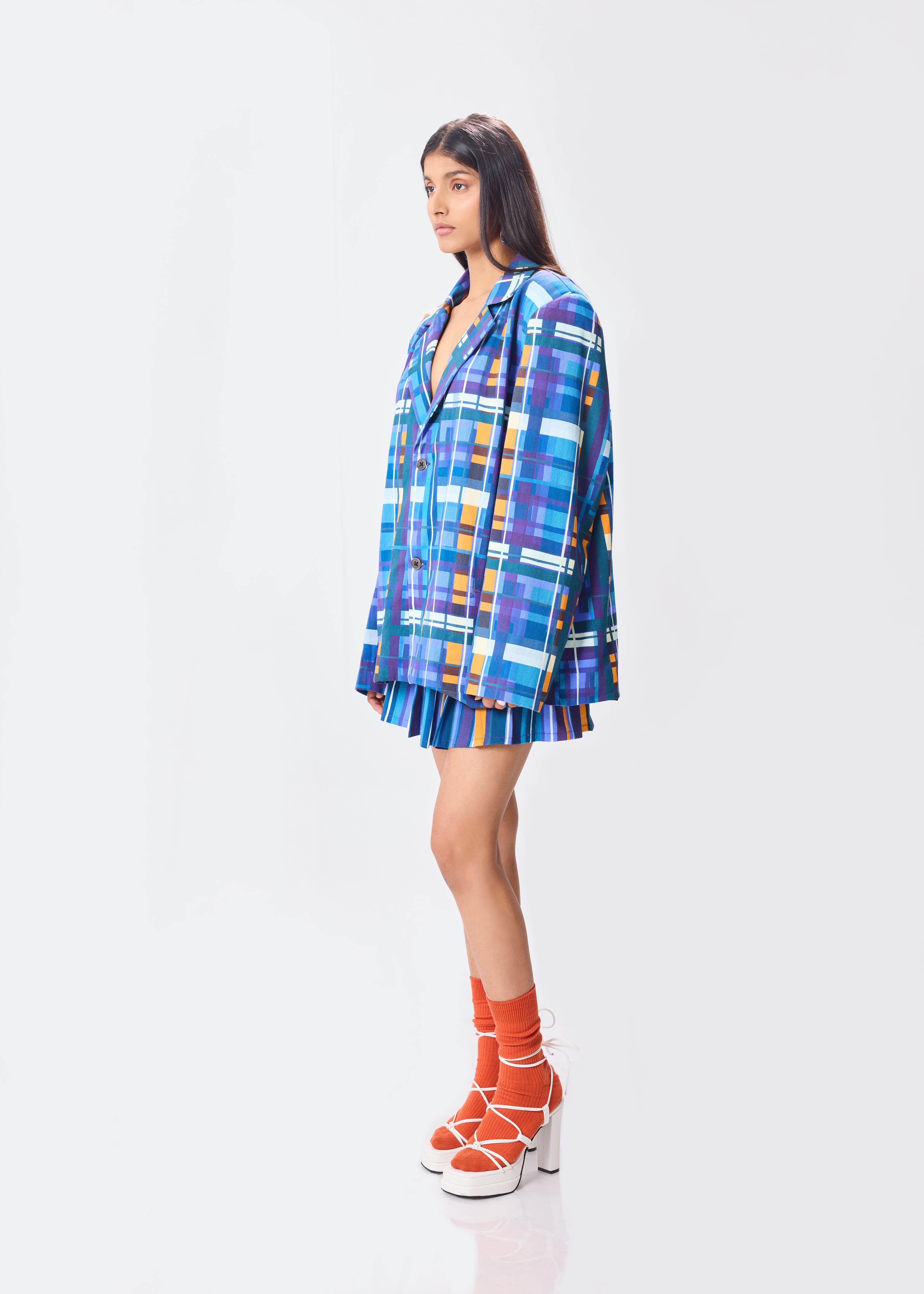 Thumbnail preview #1 for Building Blocks Blazer + Pleated Skirt Set