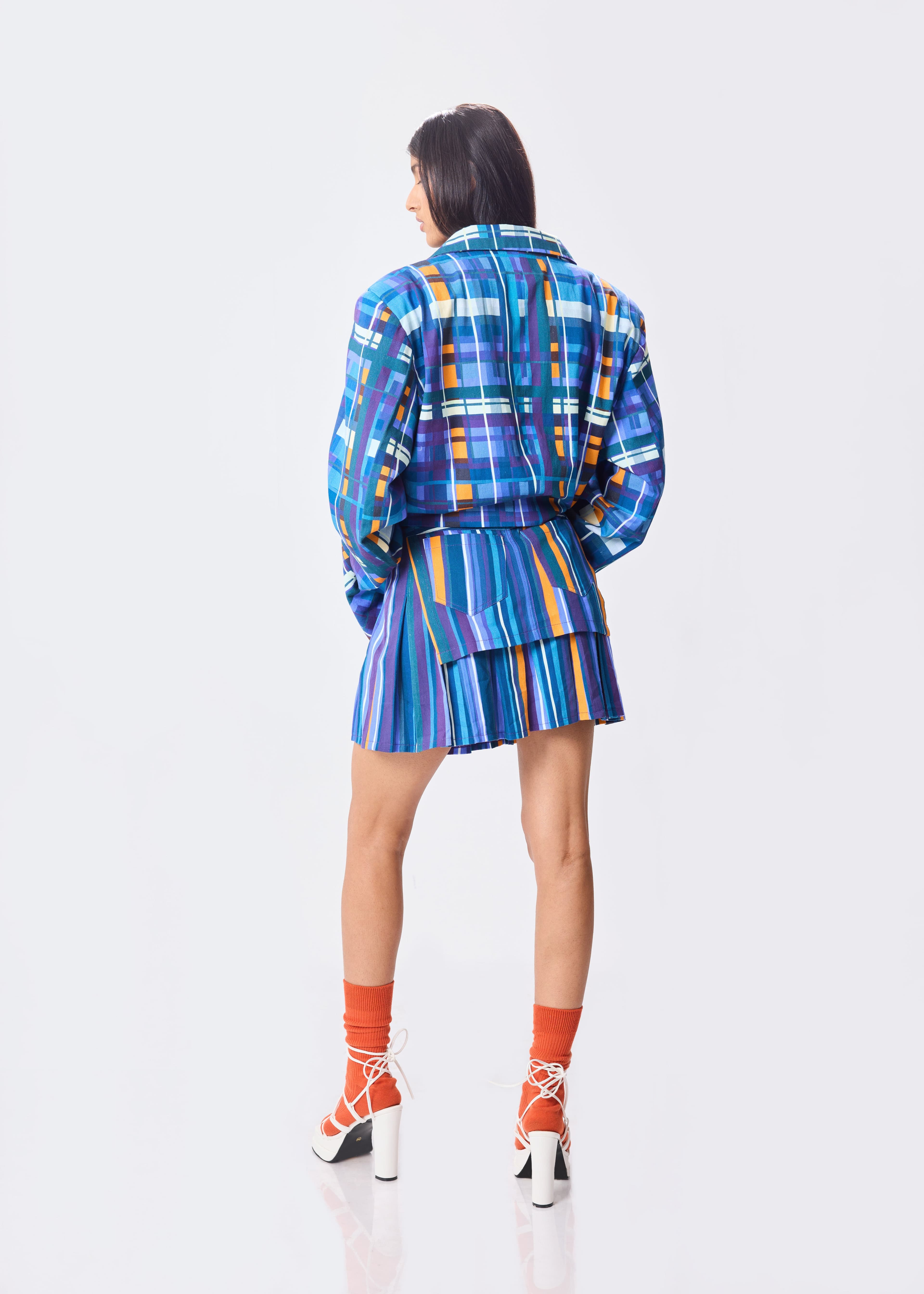 Thumbnail preview #4 for Building Blocks Blazer + Pleated Skirt Set