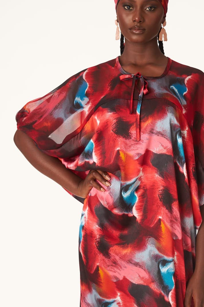 Thumbnail preview #1 for Kwelaku paint splatter print kaftan