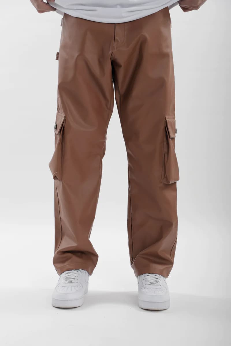 Thumbnail preview #2 for Leather Carpenter Pants - Brown