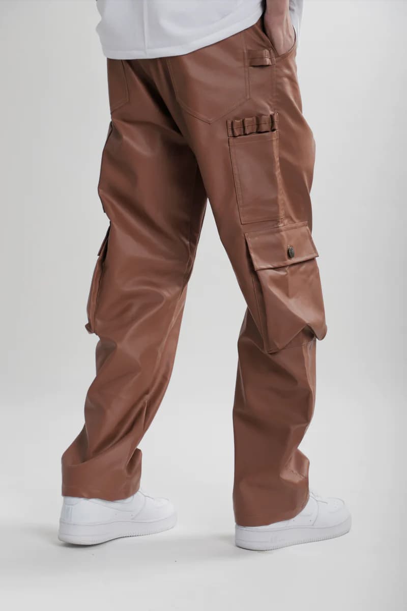 Thumbnail preview #3 for Leather Carpenter Pants - Brown