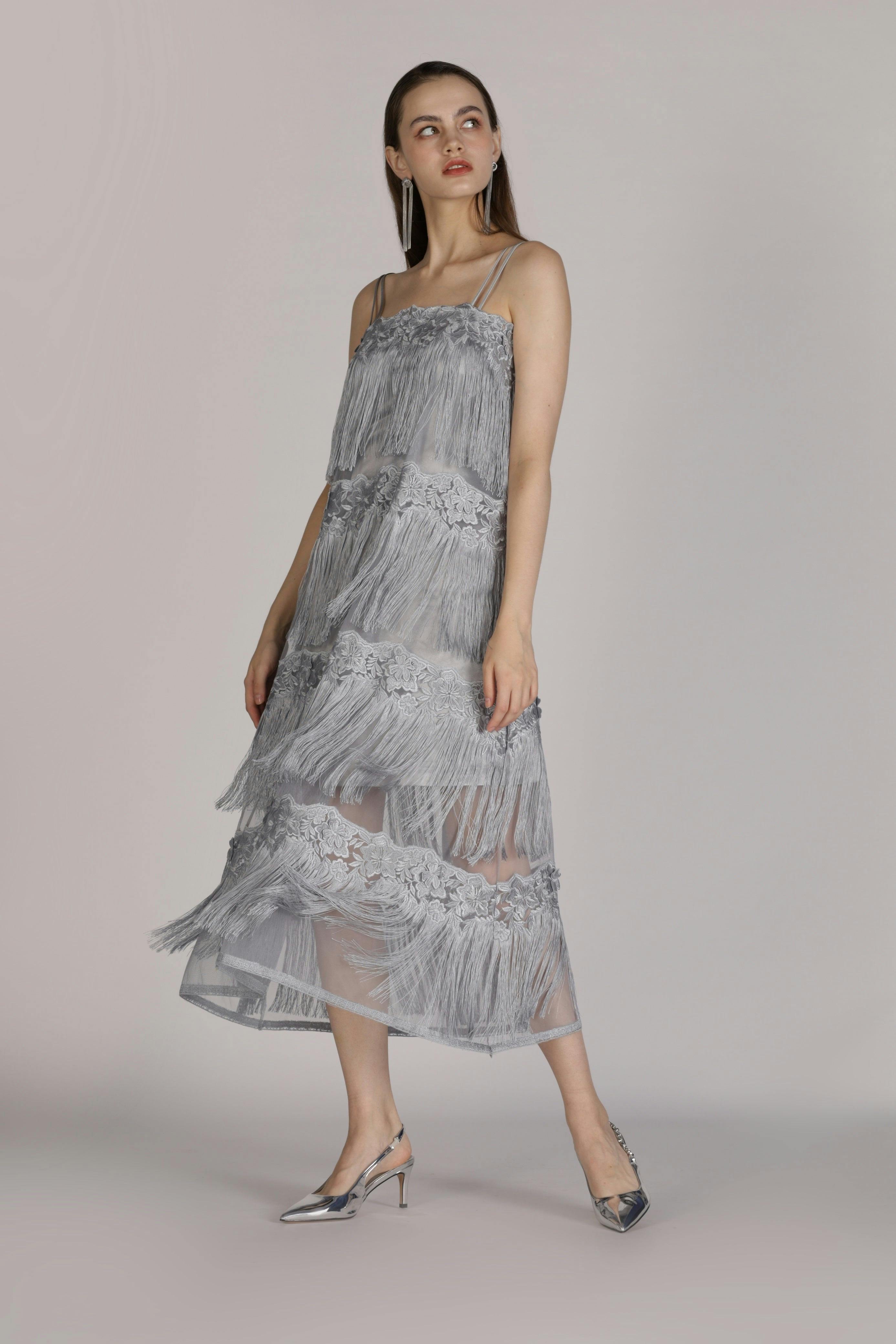 Fringe suspenders dress, a product by SZMAN