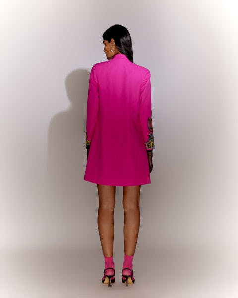 Thumbnail preview #4 for Pink Trippy Eyes Jacket Dress