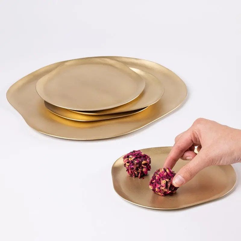 Thumbnail preview #4 for Haifa Brass Tapas Plates - Set of 4