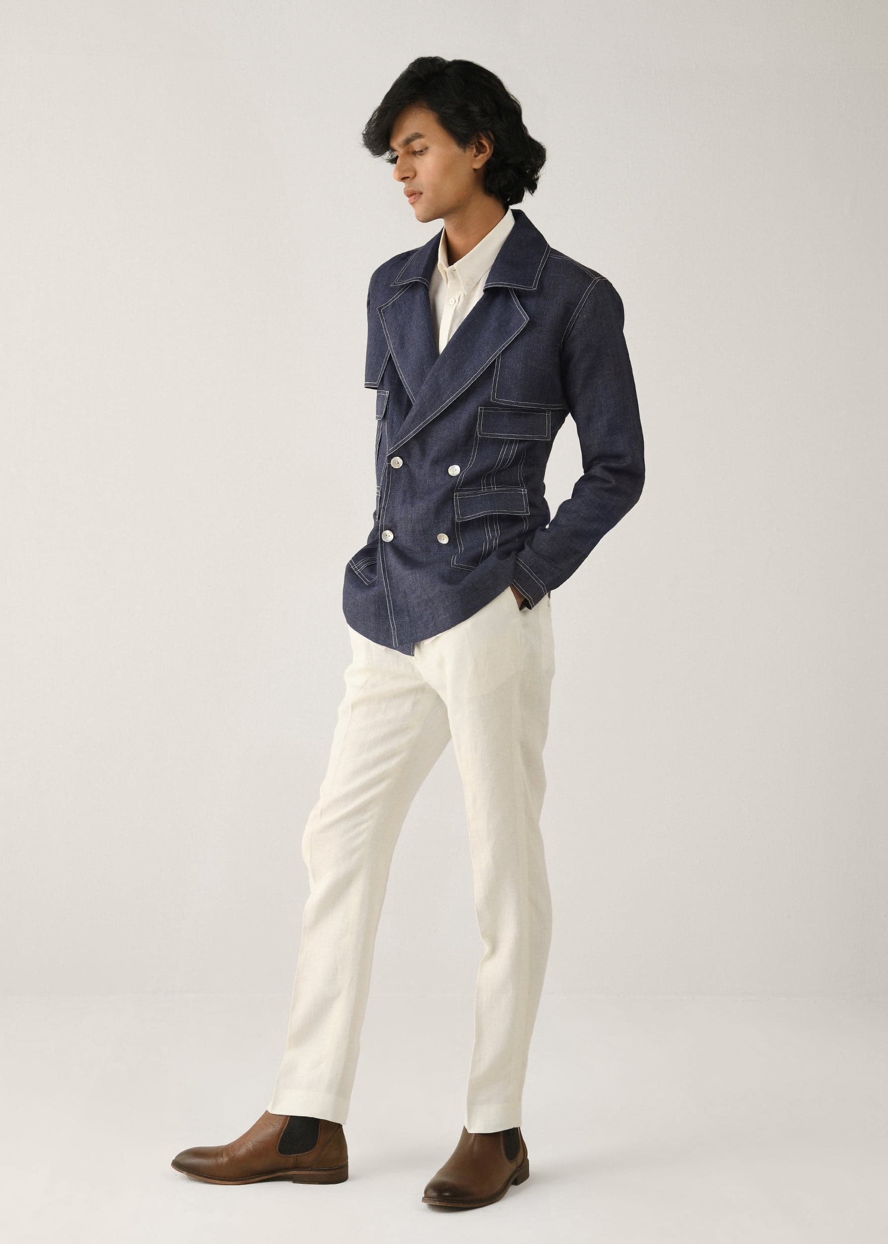 Thumbnail preview #3 for Cropped Trench Jacket