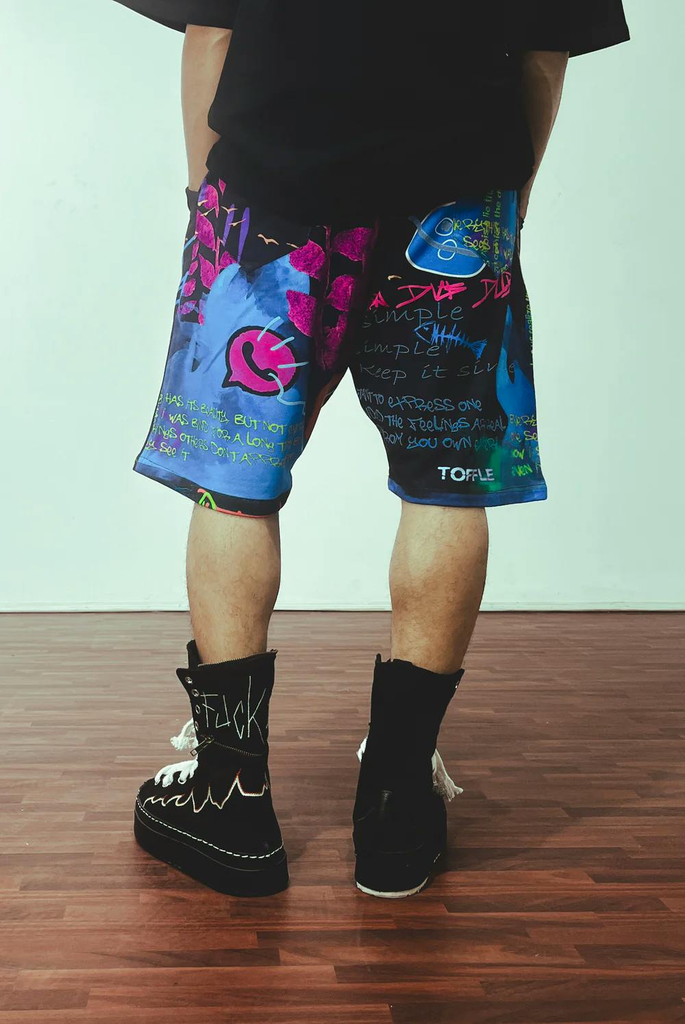 Thumbnail preview #2 for Graffiti Black Shorts