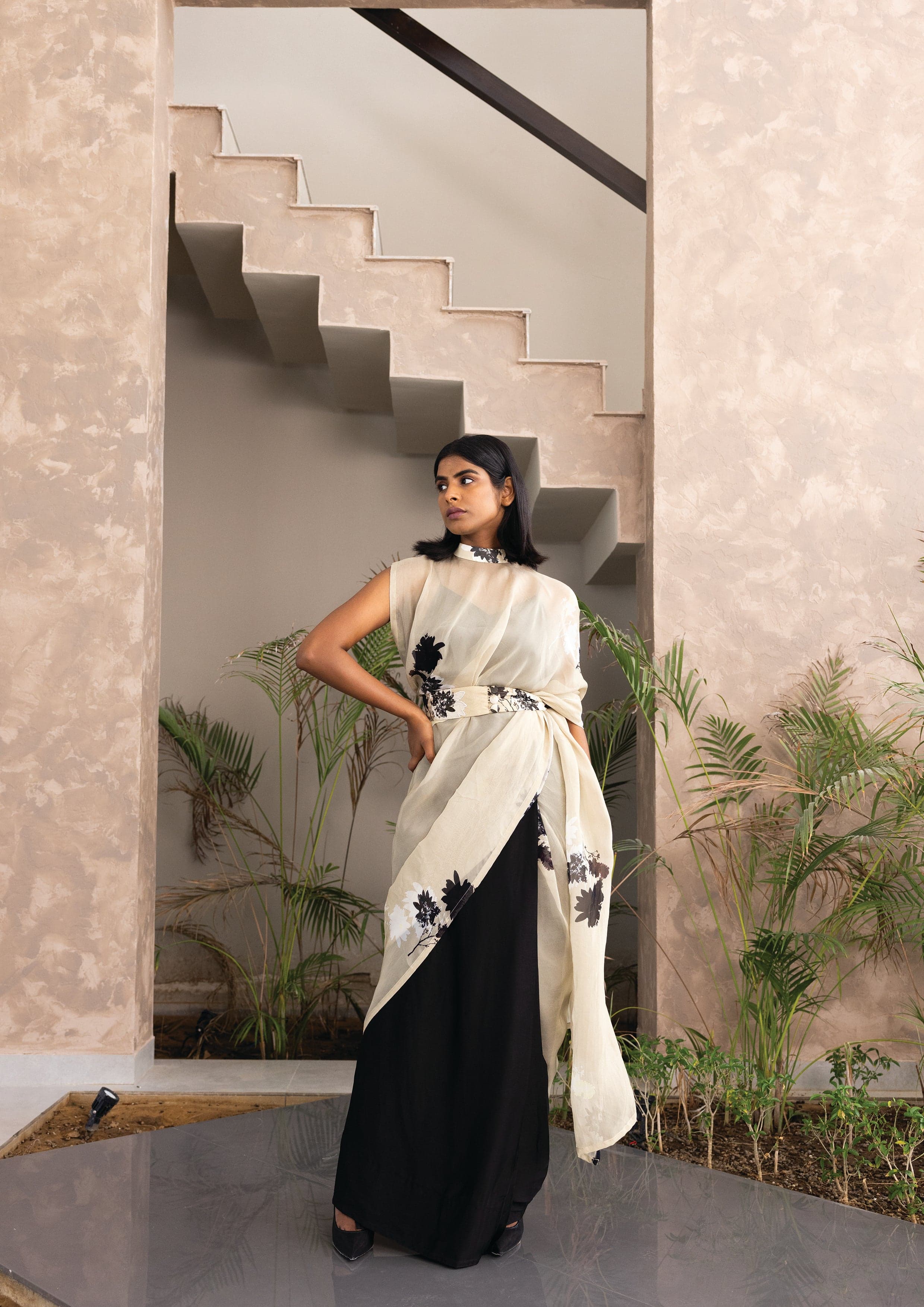 Capri collar pallu sari, a product by Studio Surbhi