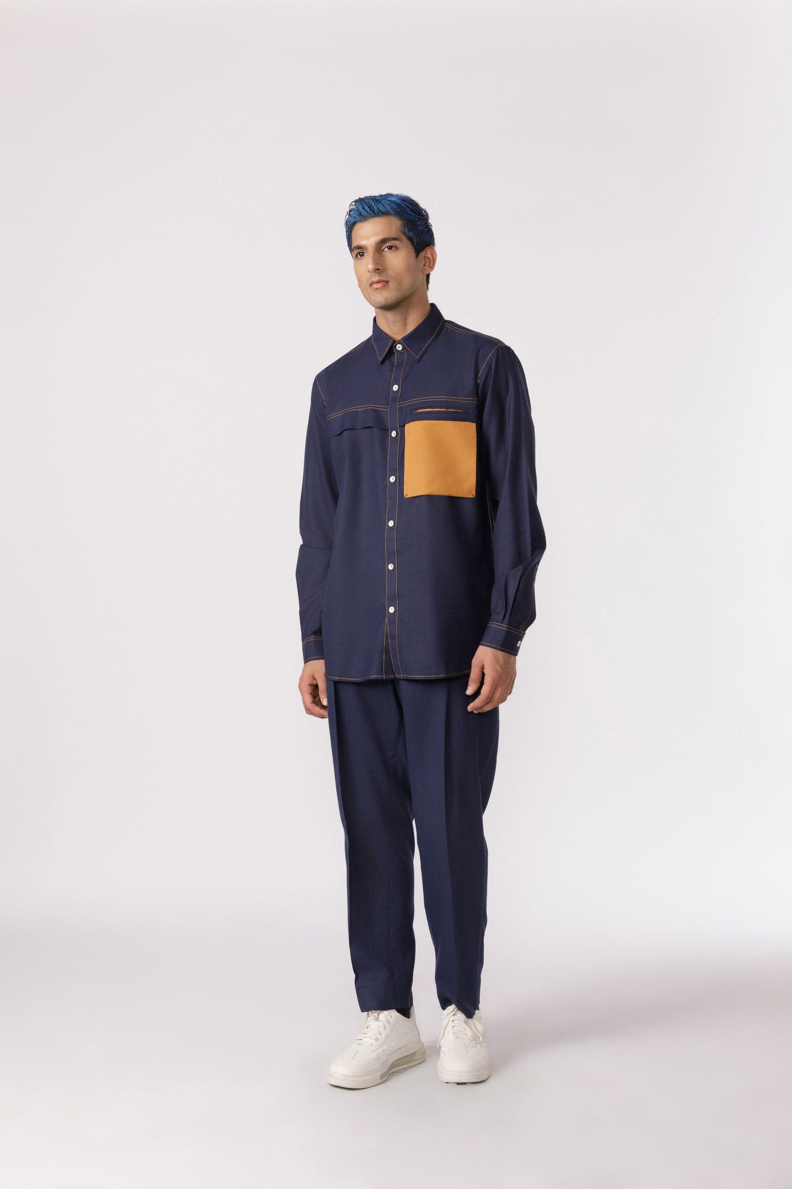 Thumbnail preview #2 for Contrast patch pocket shirt