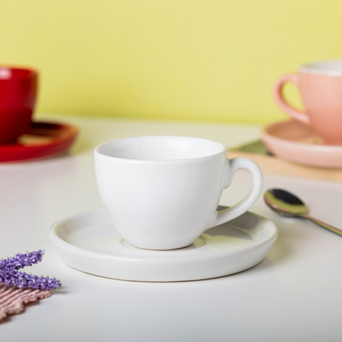 Thumbnail preview #3 for Solid White Color Espresso Cup and Saucer