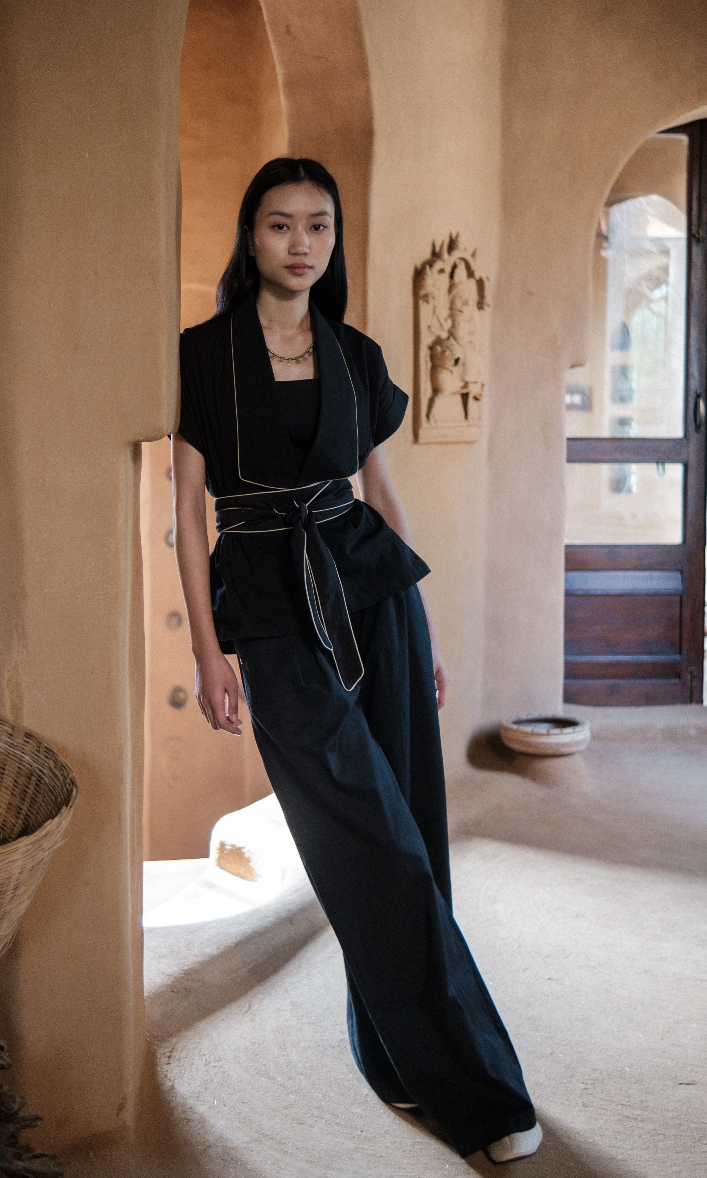 Berlin Shawl Collar Top, a product by The Terra Tribe