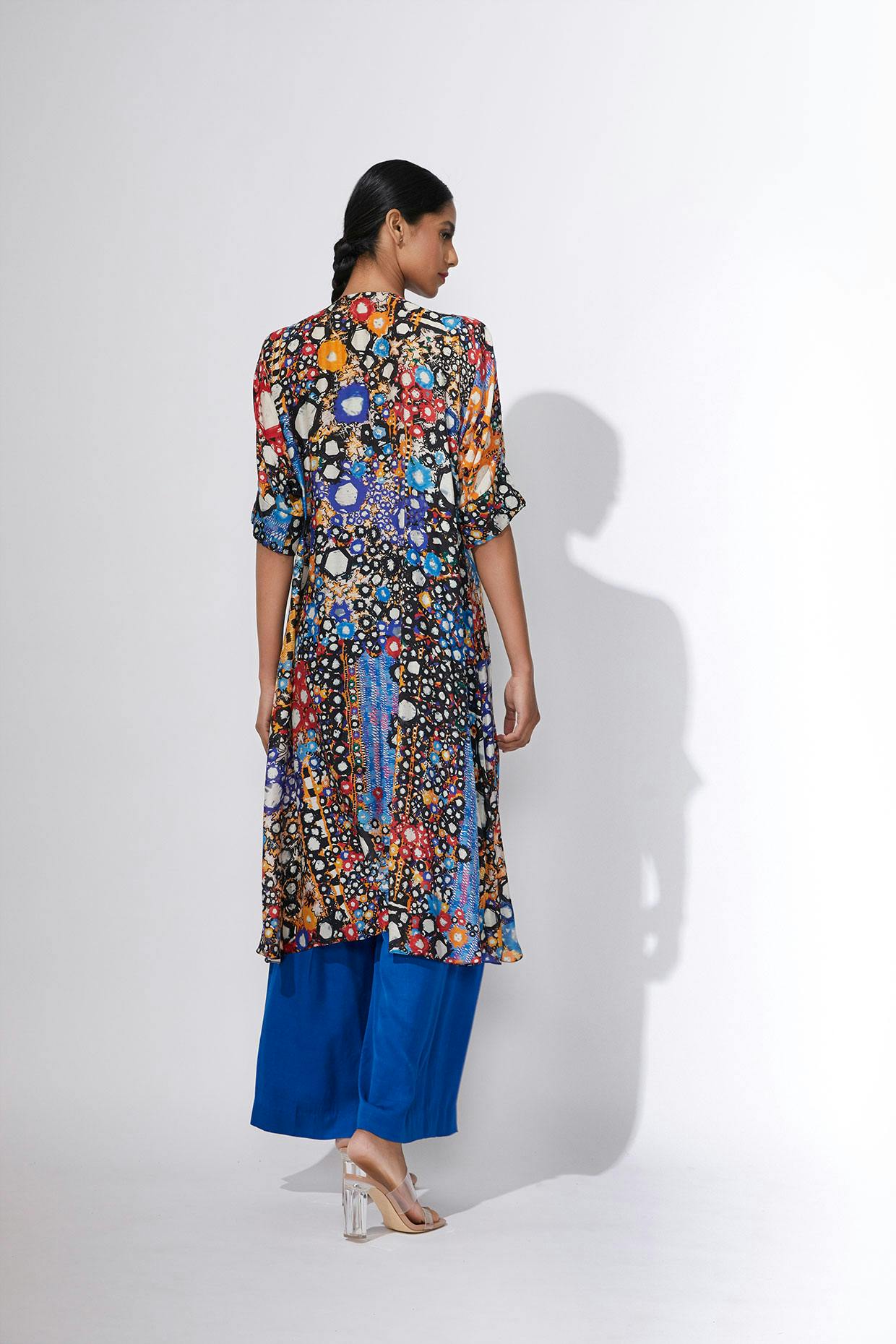 Thumbnail preview #1 for Mirror print kurta with trousers