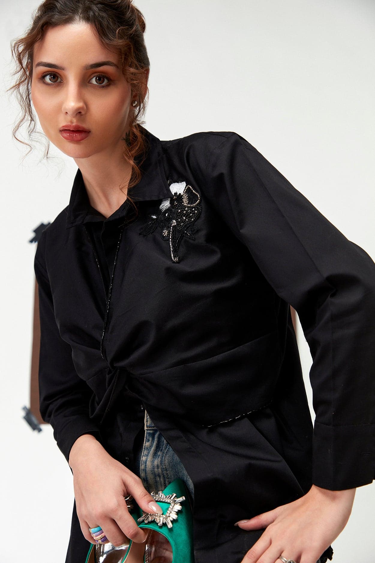 Bistre twisted shirt, a product by Zilaire 