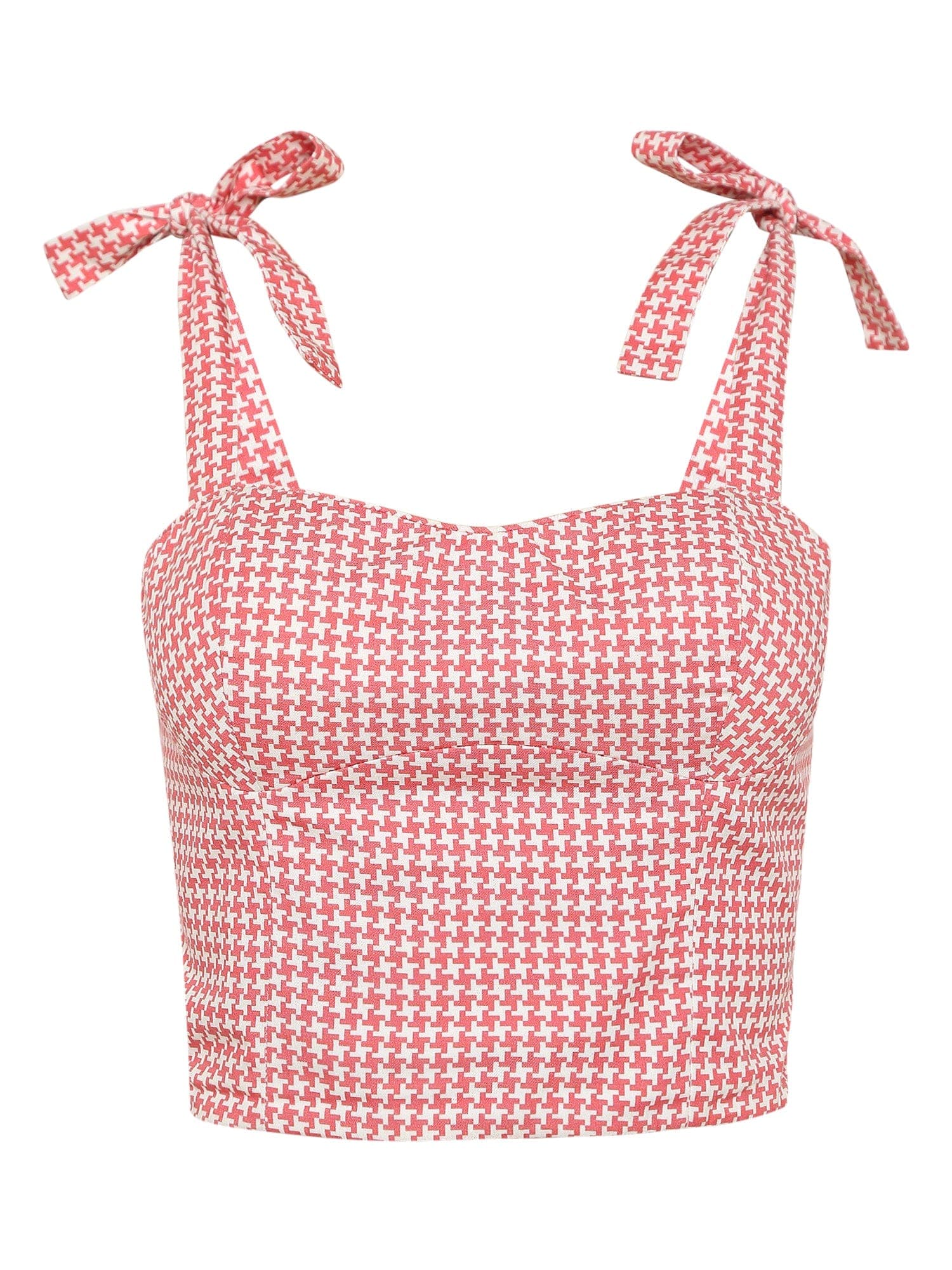 Thumbnail preview #4 for sweet rose houndstooth printed bustier