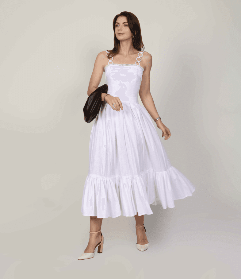 DAPHNE DRESS WHITE, a product by Muda Clothing