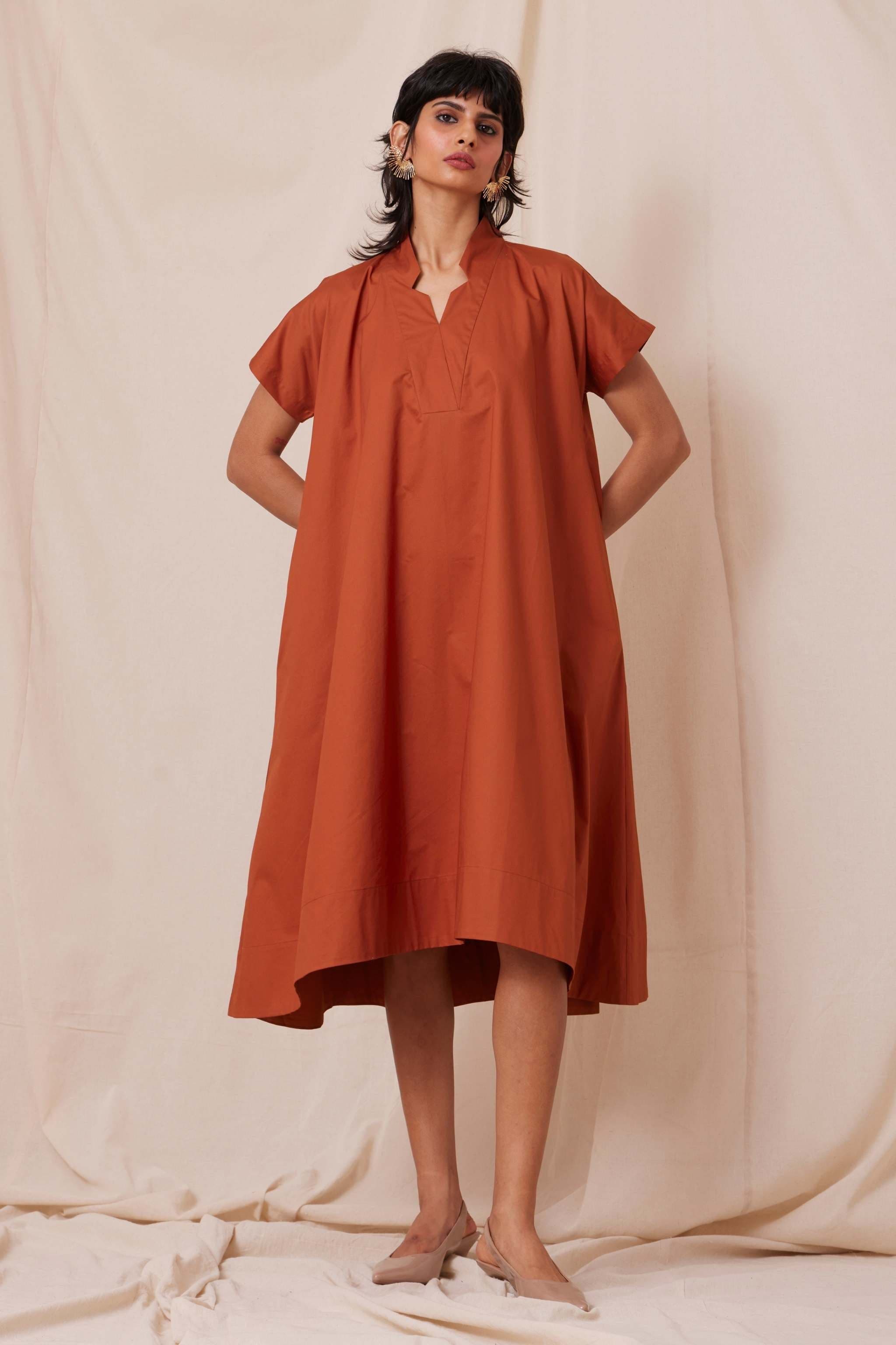 Pina Rust Cotton Dress, a product by The Summer House