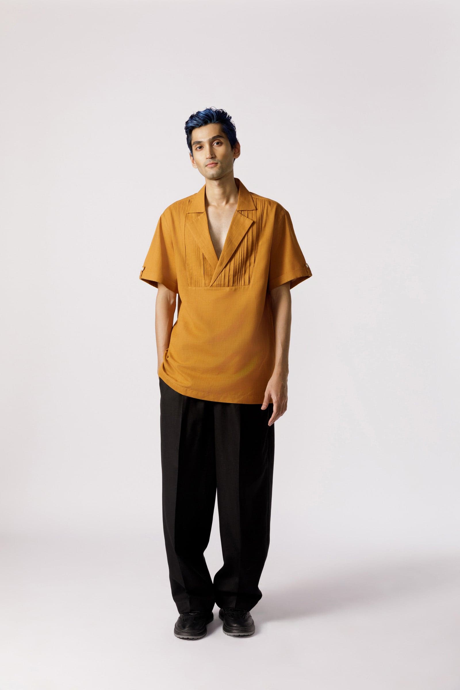 Thumbnail preview #2 for Pleated neckline casual  Shirt