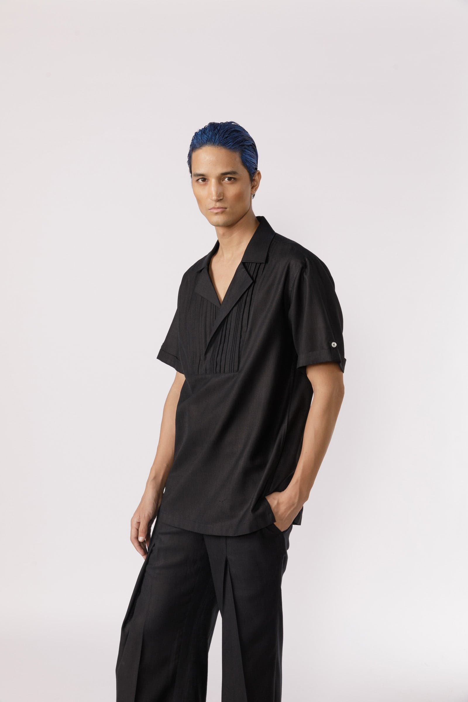 Thumbnail preview #5 for Pleated neckline casual  Shirt