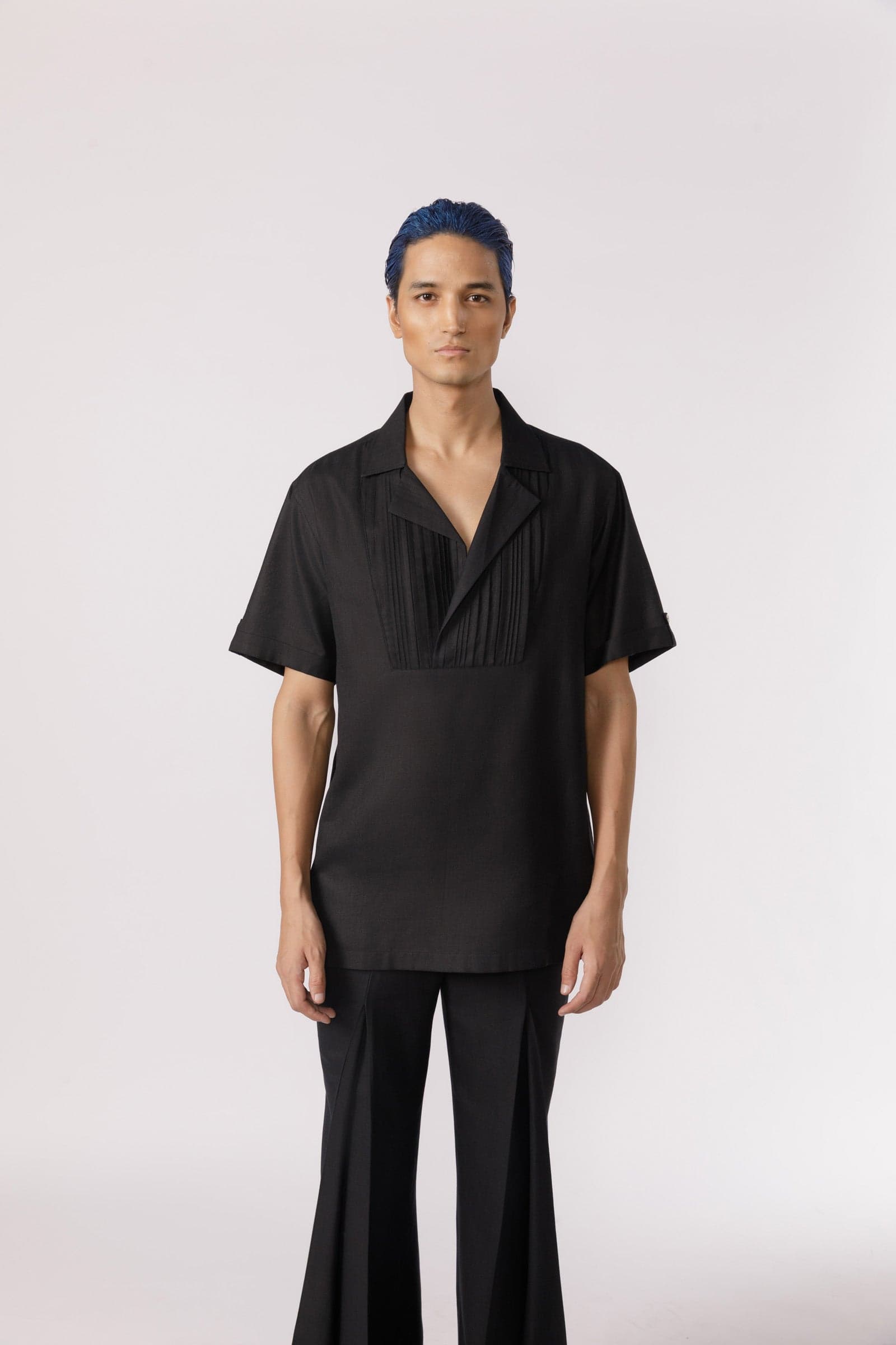Thumbnail preview #6 for Pleated neckline casual  Shirt