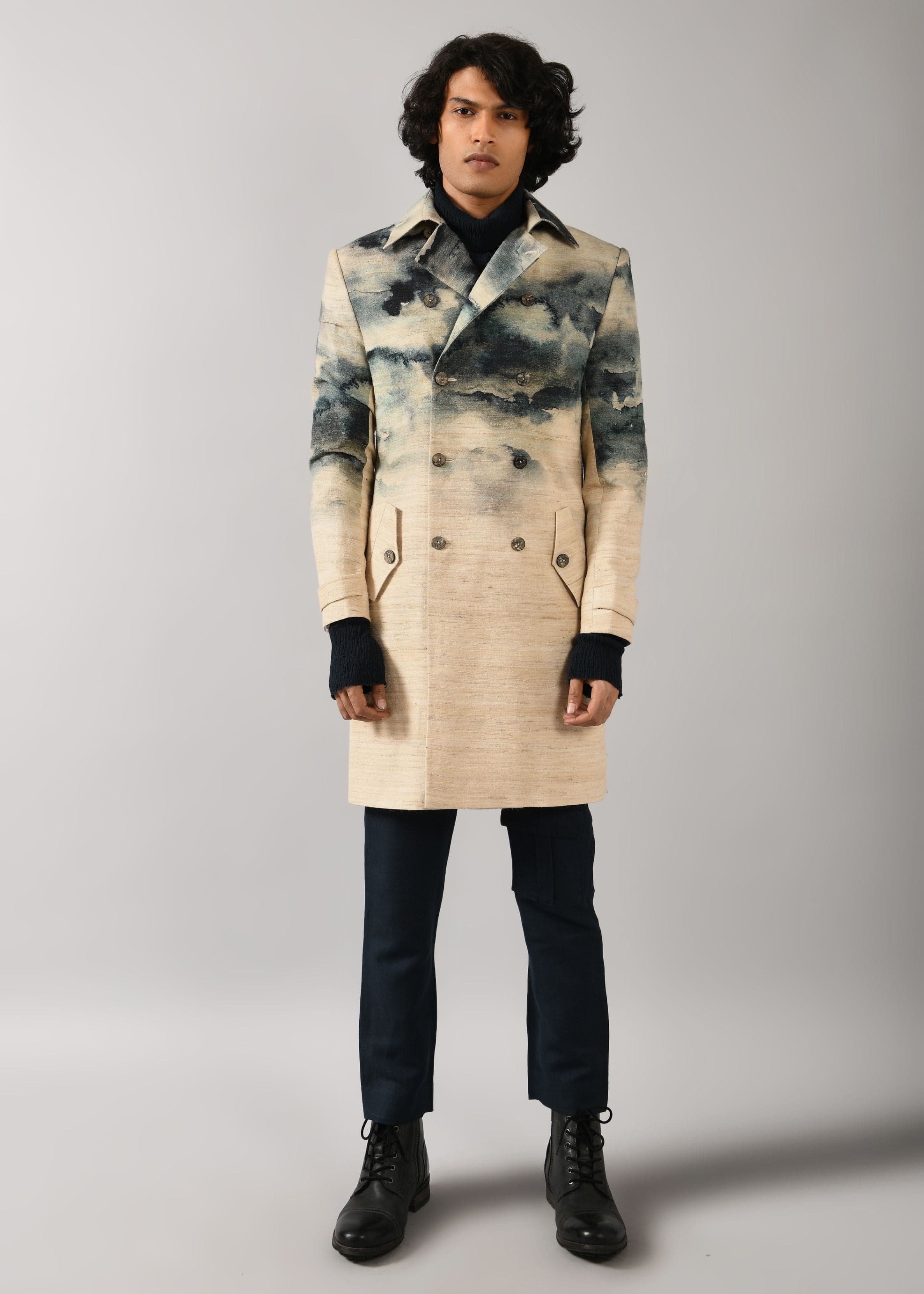 Camo-Clouds Trench Coat, a product by Country Made