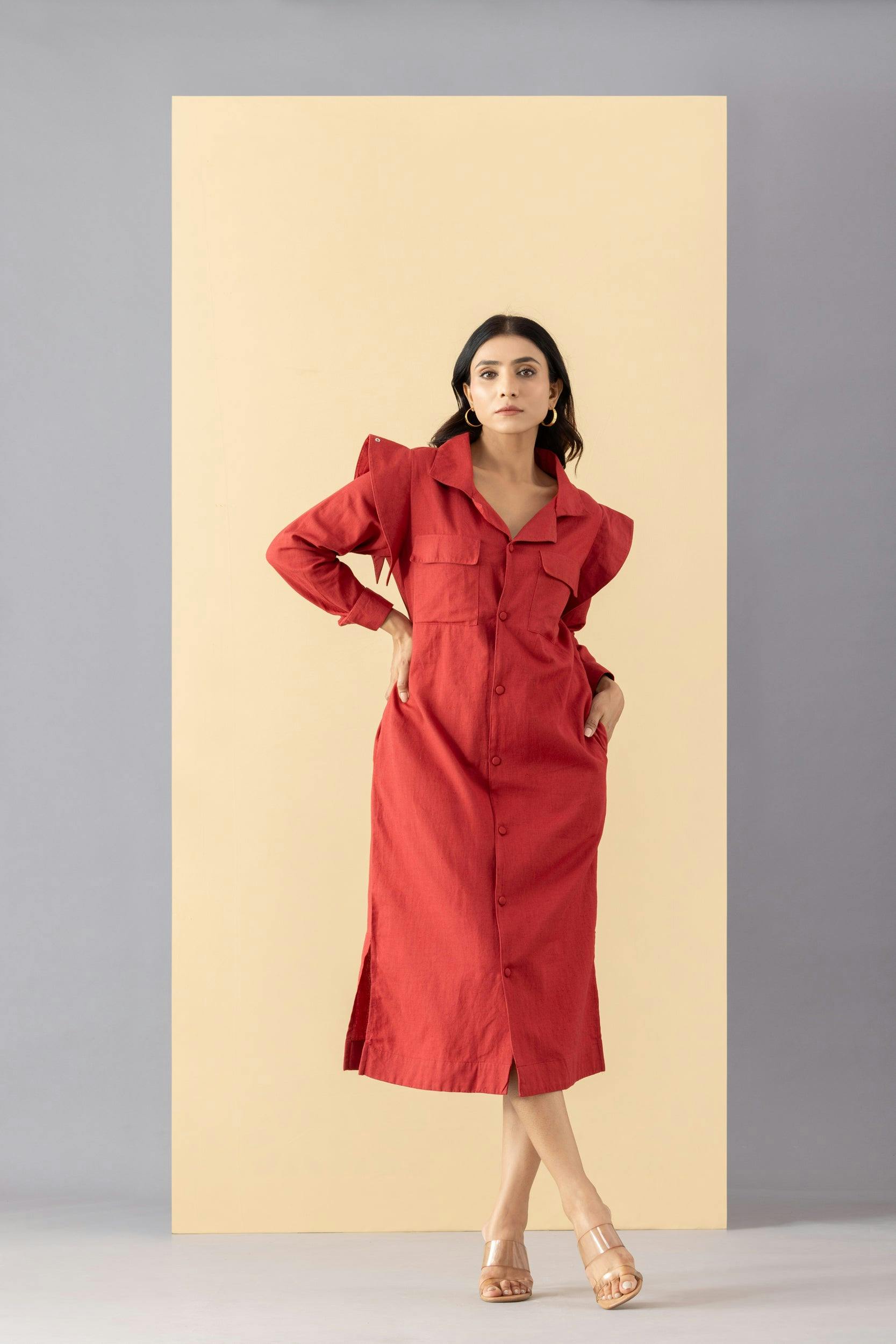 CAARA SCARLET DRESS, a product by MARKKAH STUDIO