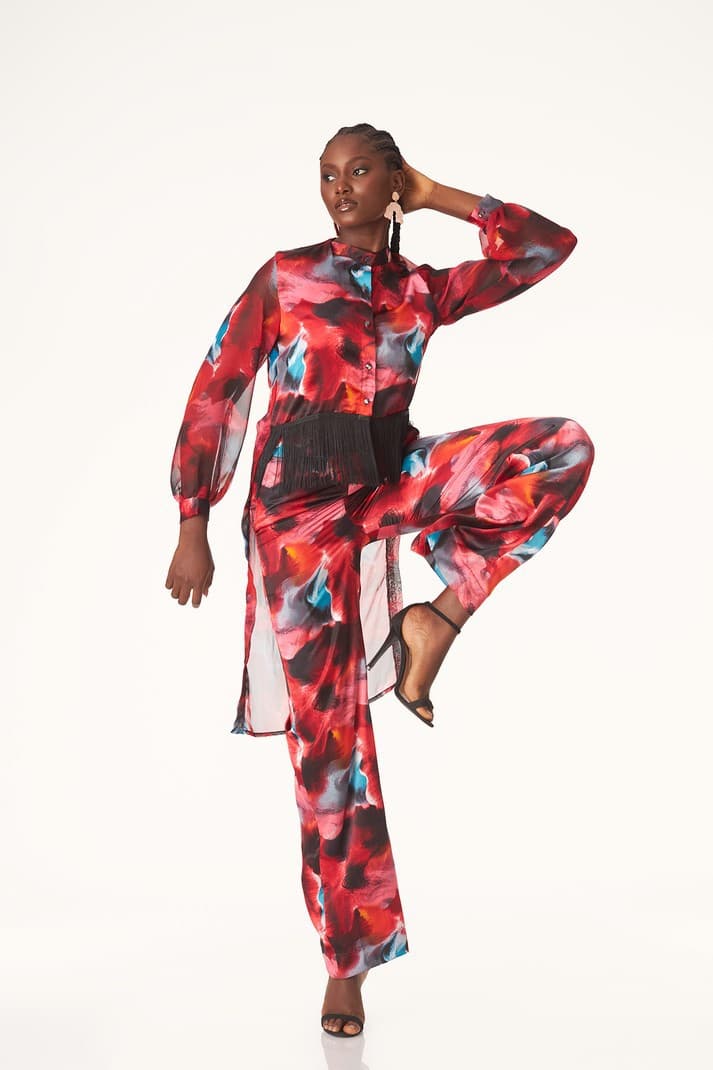 Kwelaku paint splatter fringe set, a product by KWELAKU