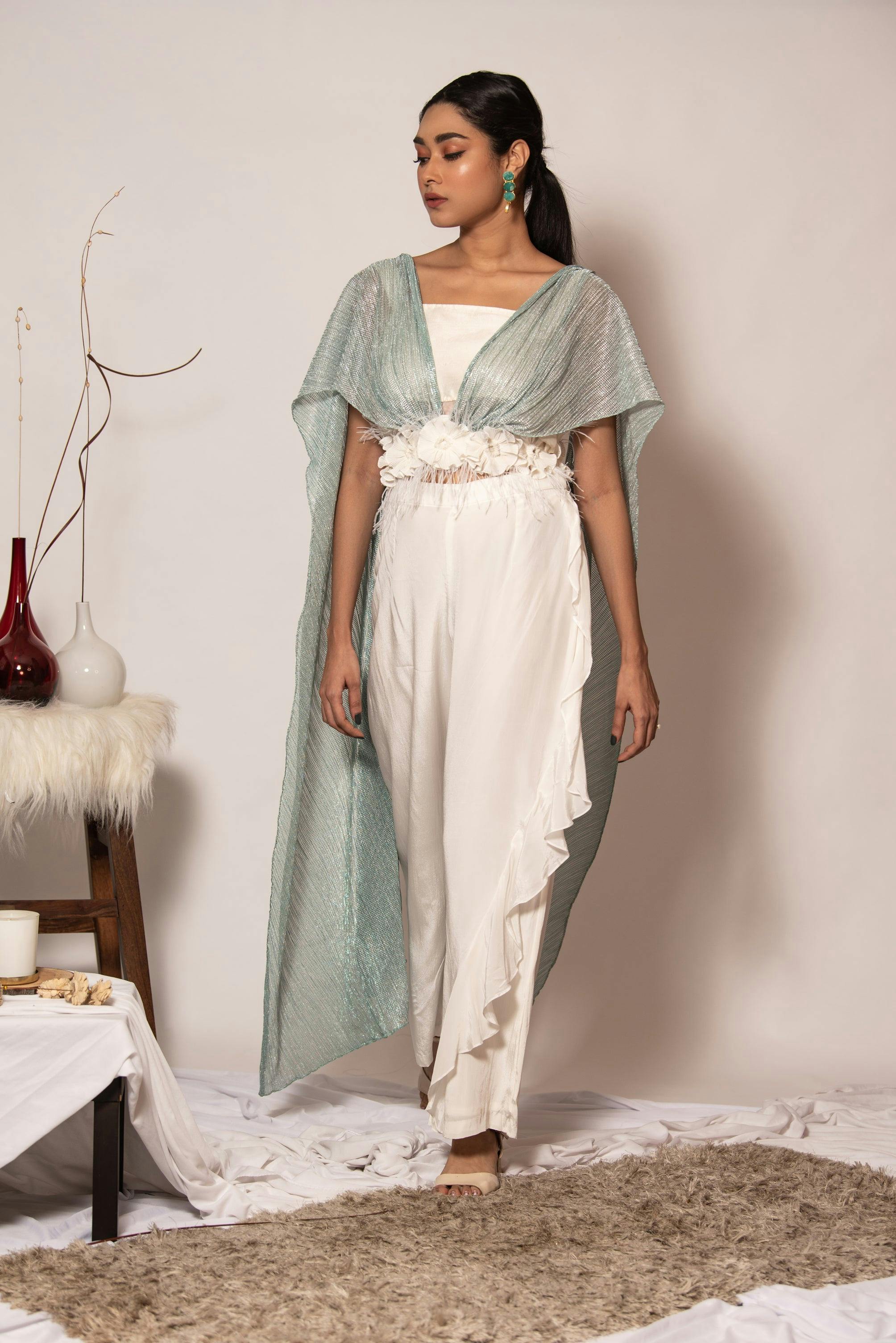 Azora drape belt with co-ord set, a product by Vanshika