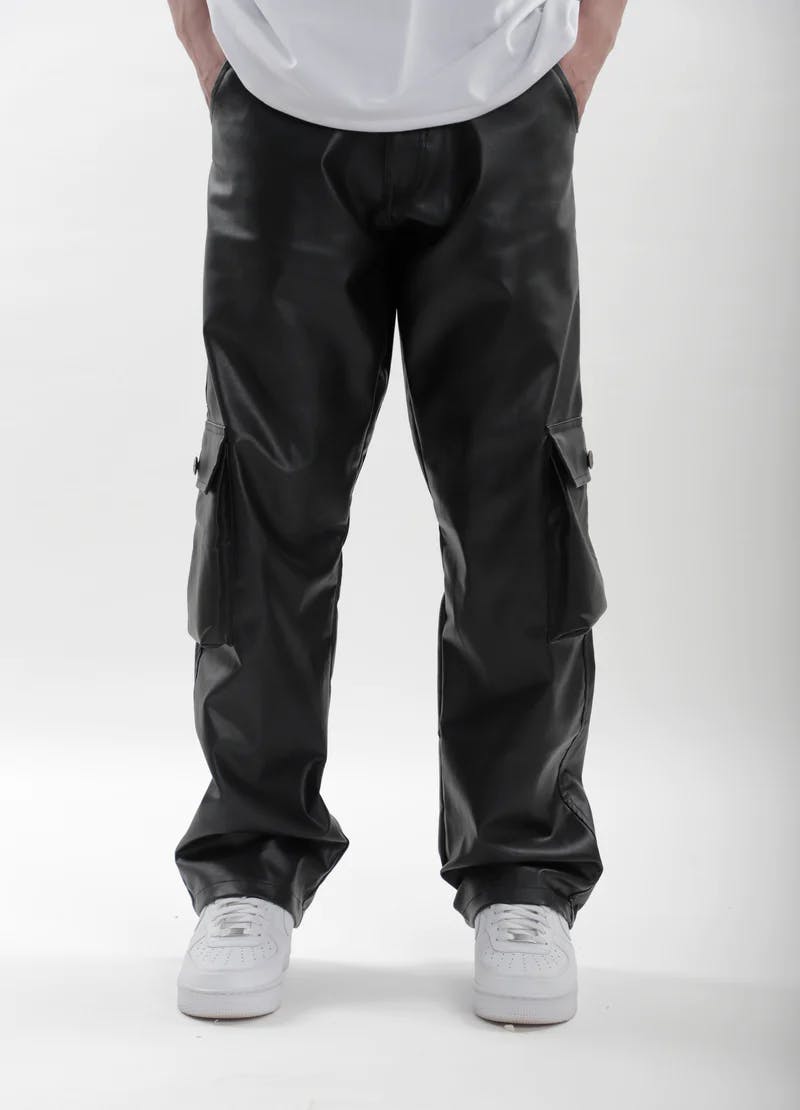 Thumbnail preview #2 for Leather Carpenter Pants - Black