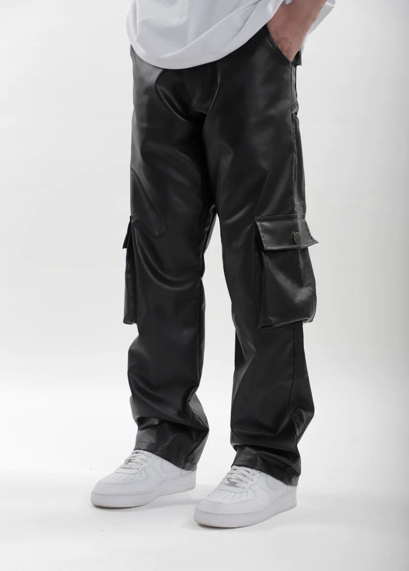 Thumbnail preview #5 for Leather Carpenter Pants - Black