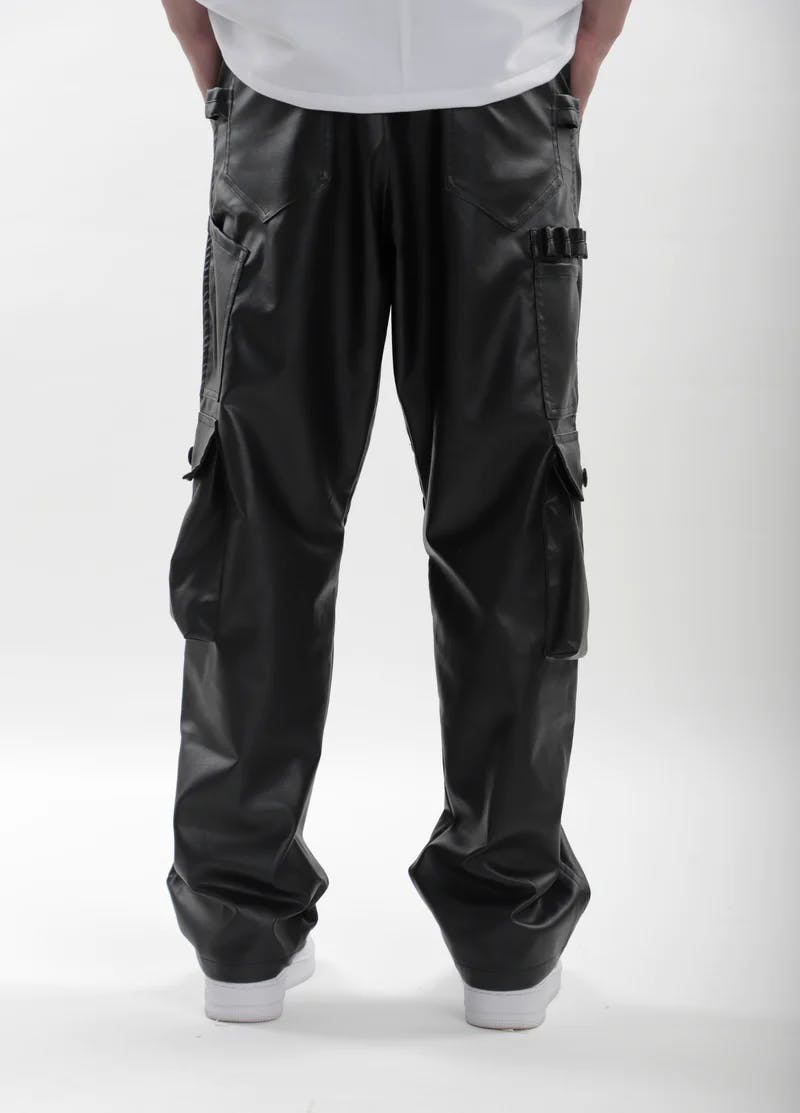 Thumbnail preview #6 for Leather Carpenter Pants - Black