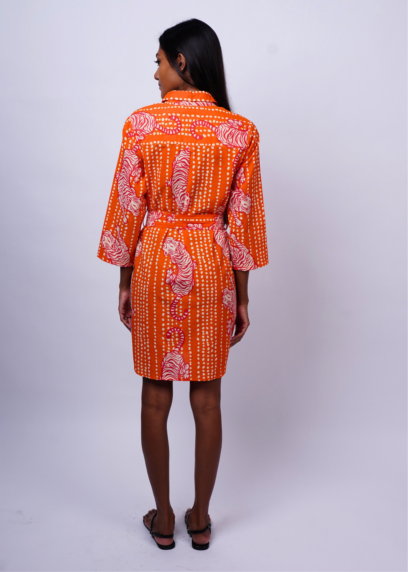 Thumbnail preview #4 for Short Shirt Dress - Coral Tiger