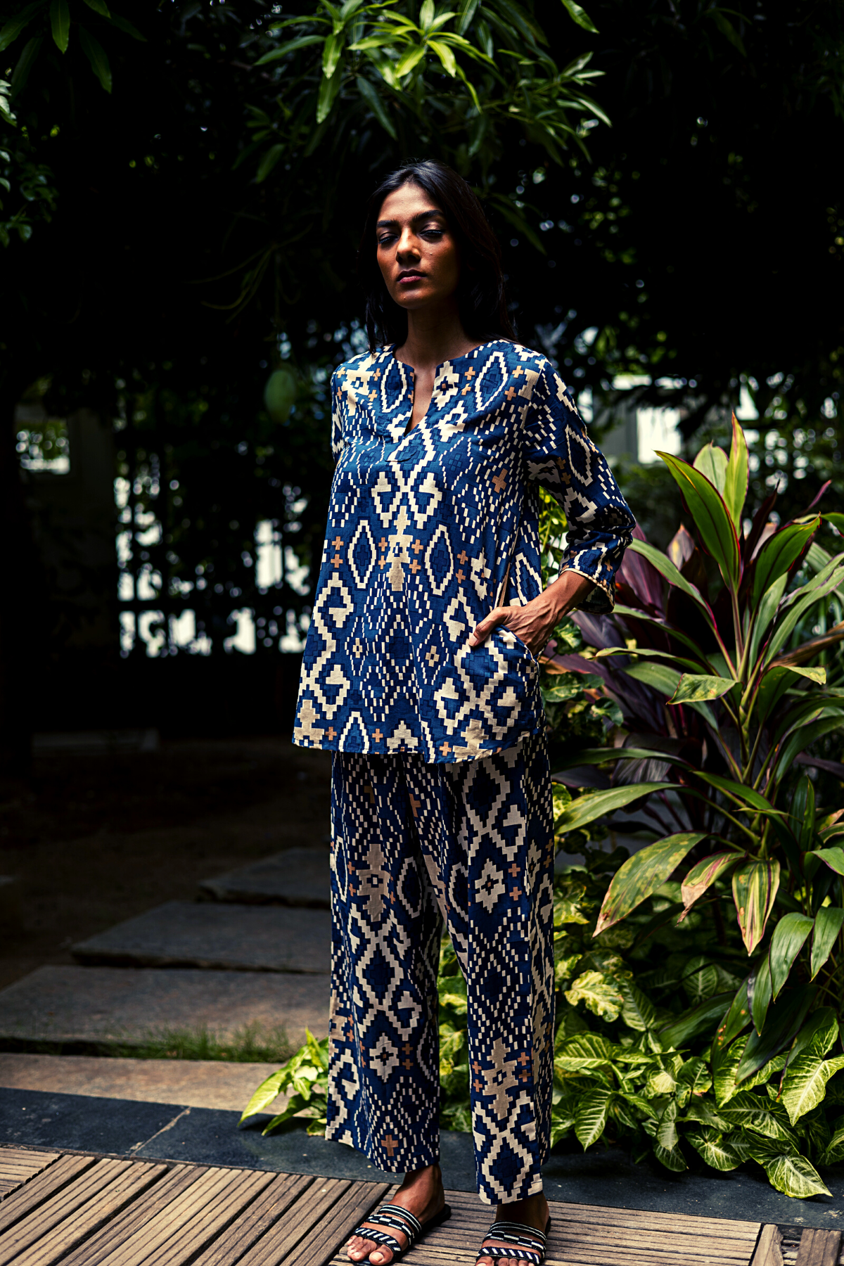 Radha Tunic Set - Blue Matrix, a product by Azurina