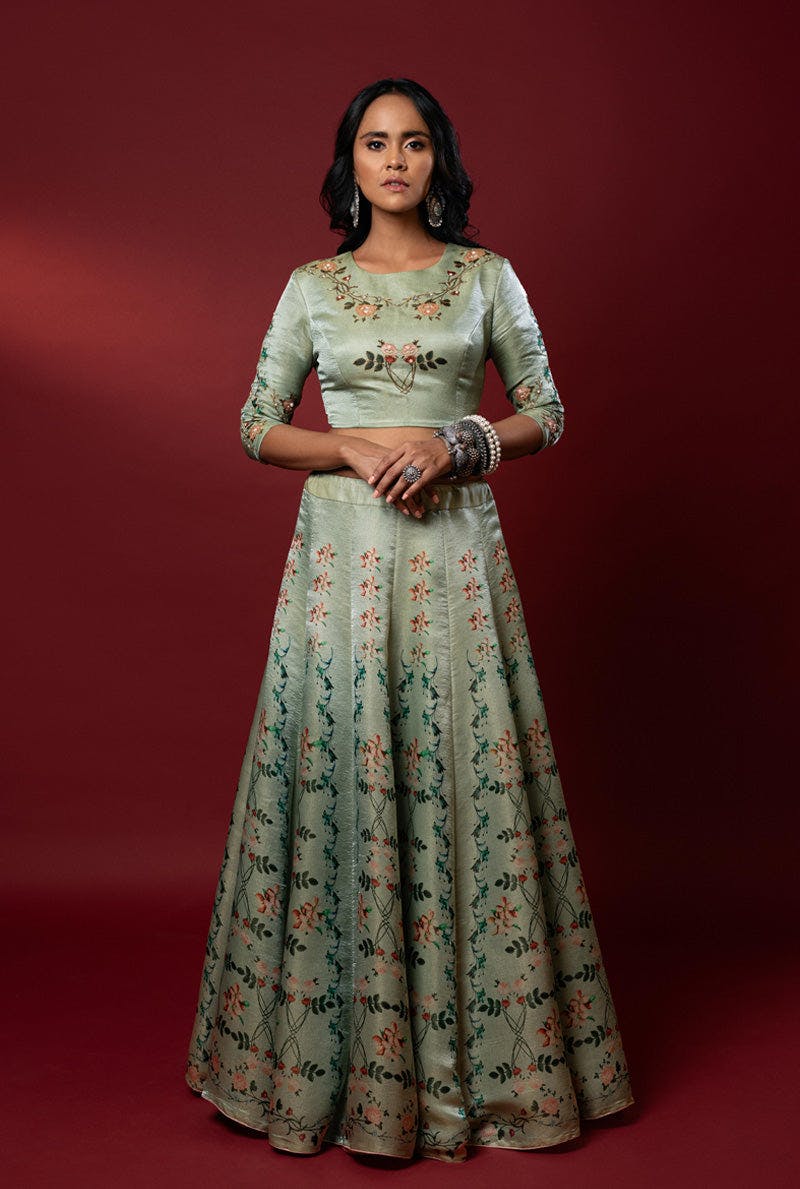 Thumbnail preview #1 for Aita Mint Green Lehenga