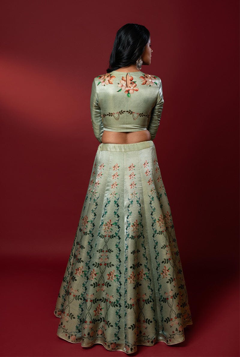 Thumbnail preview #2 for Aita Mint Green Lehenga