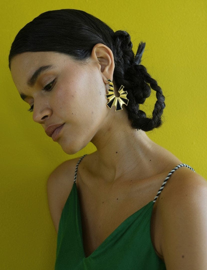 Thumbnail preview #0 for Gemini Sun Earrings in Gold