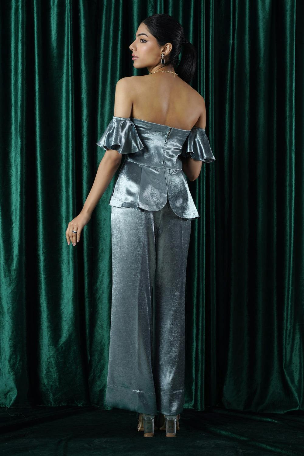 Thumbnail preview #2 for Victoria Flared Satin Pants