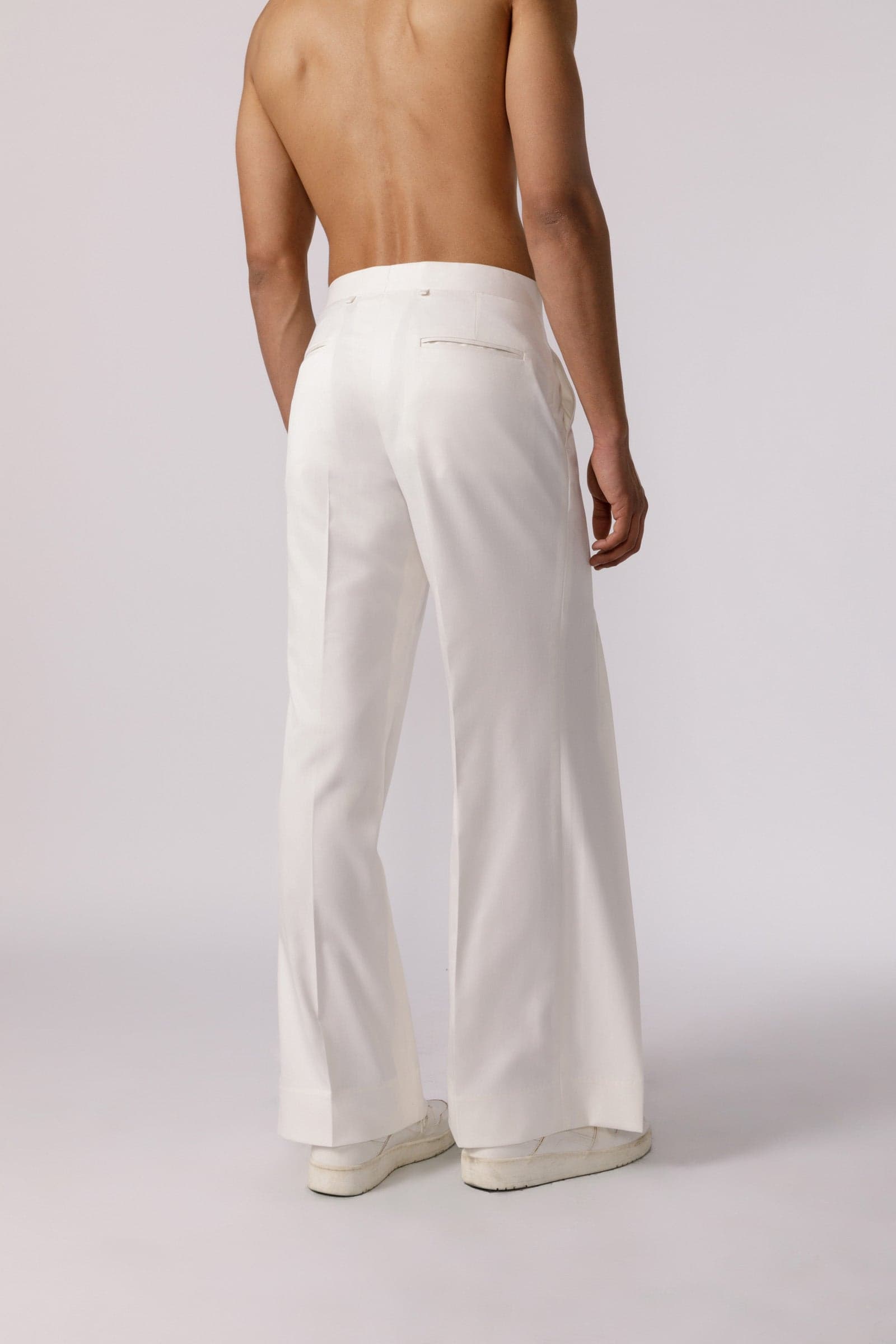 Thumbnail preview #3 for Wide leg pleated pants ( white)