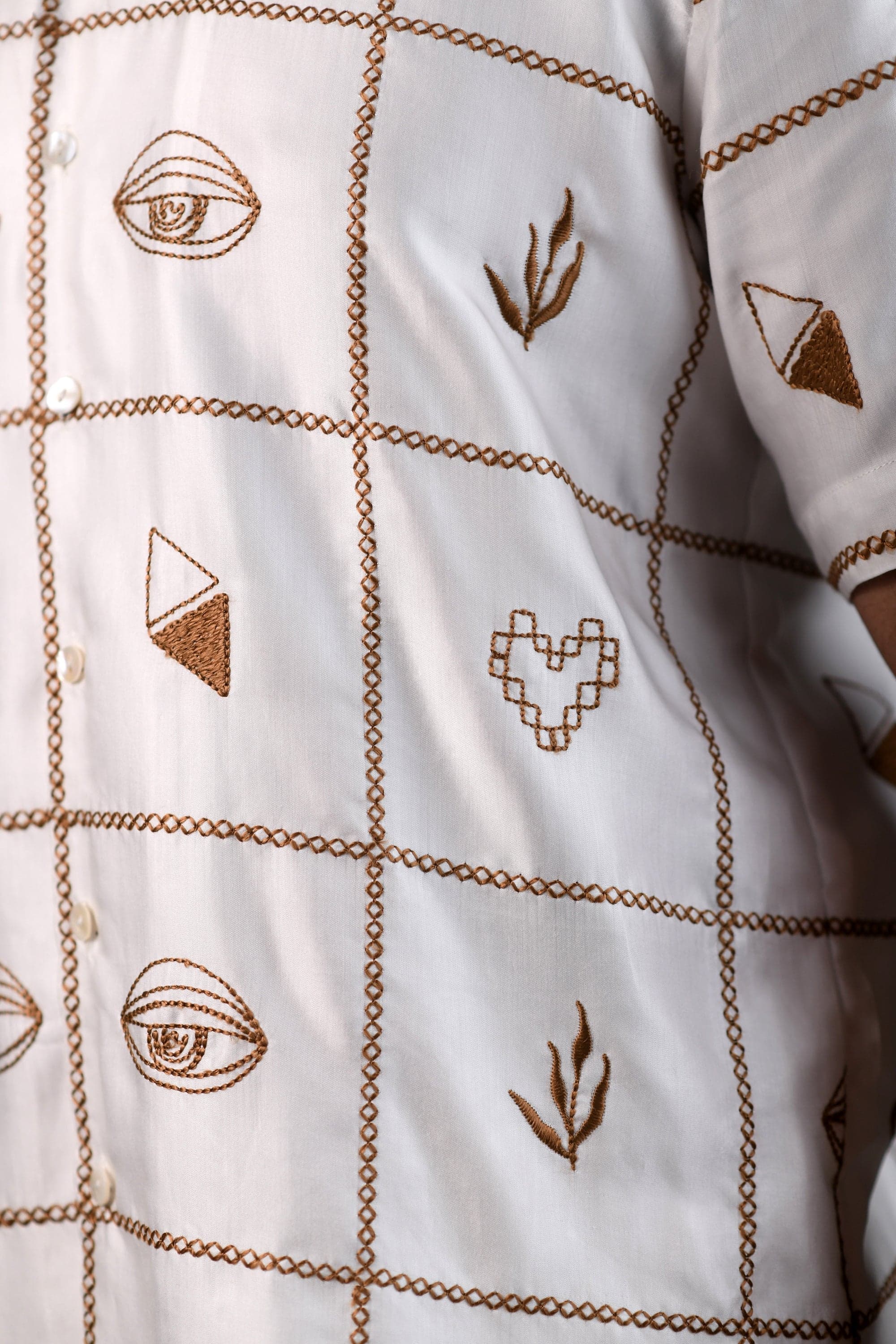 Thumbnail preview #2 for Coterie Checks | White | Unisex Lounge Shirt