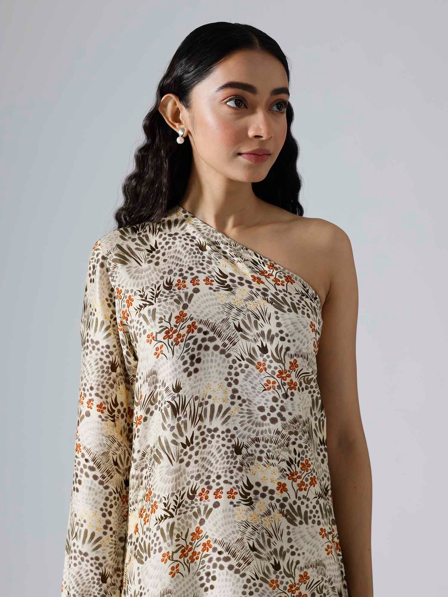 Thumbnail preview #5 for Garden Ivory One Shoulder Dress