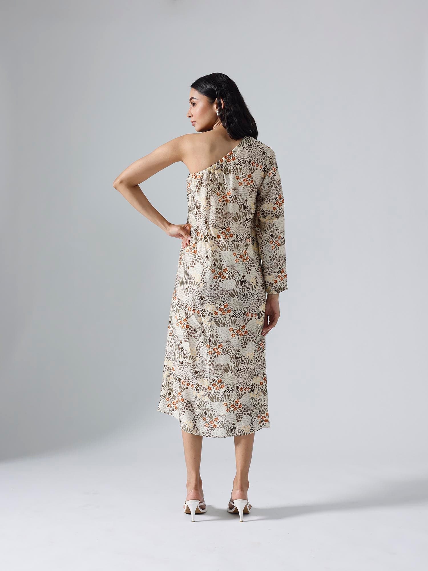 Thumbnail preview #3 for Garden Ivory One Shoulder Dress