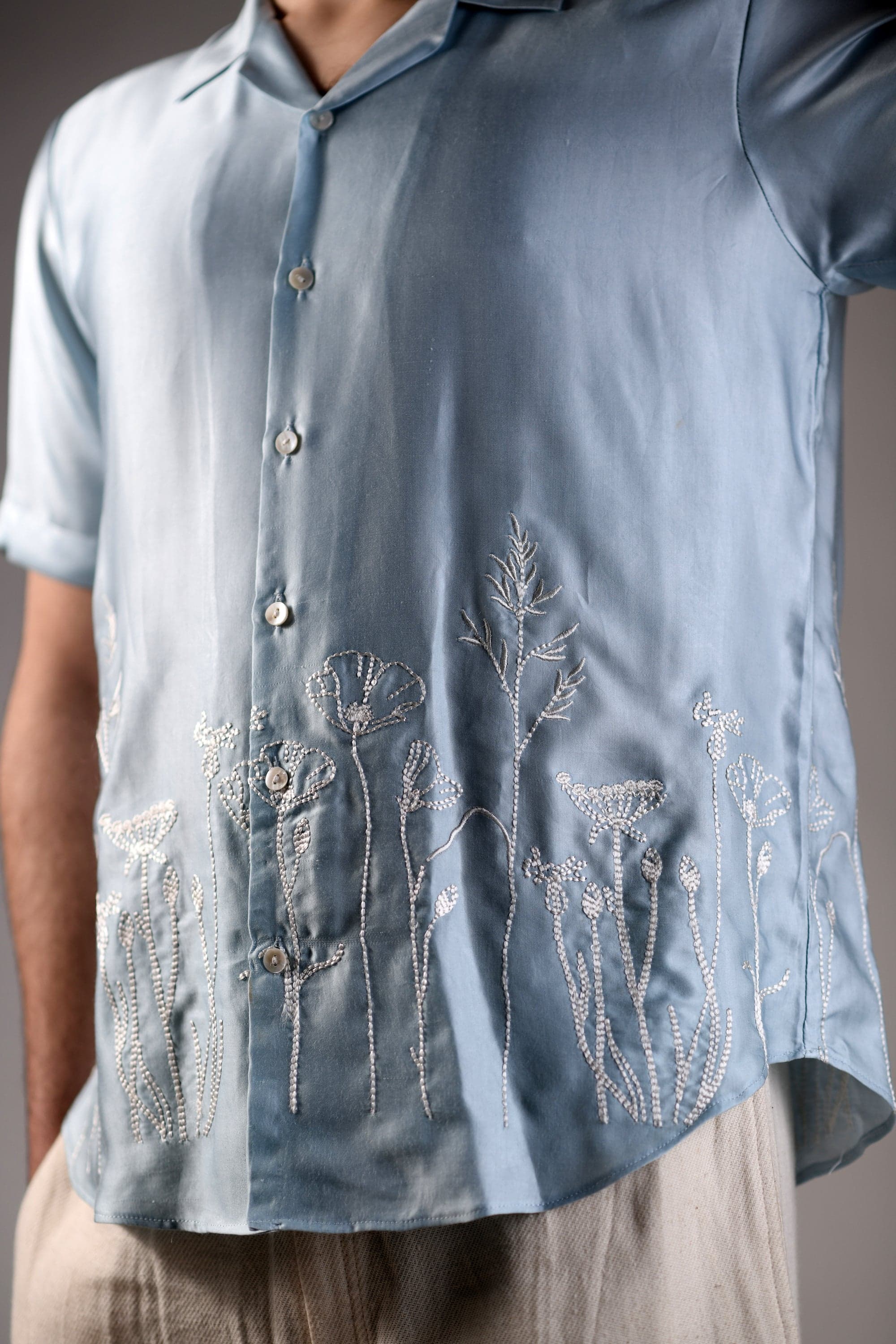 Thumbnail preview #2 for Weeds | Powder Blue | Unisex Lounge Shirt