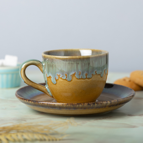 Thumbnail preview #0 for Golden and Blue Color Cup and Saucer