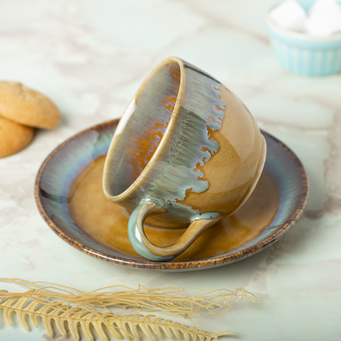 Thumbnail preview #3 for Golden and Blue Color Cup and Saucer