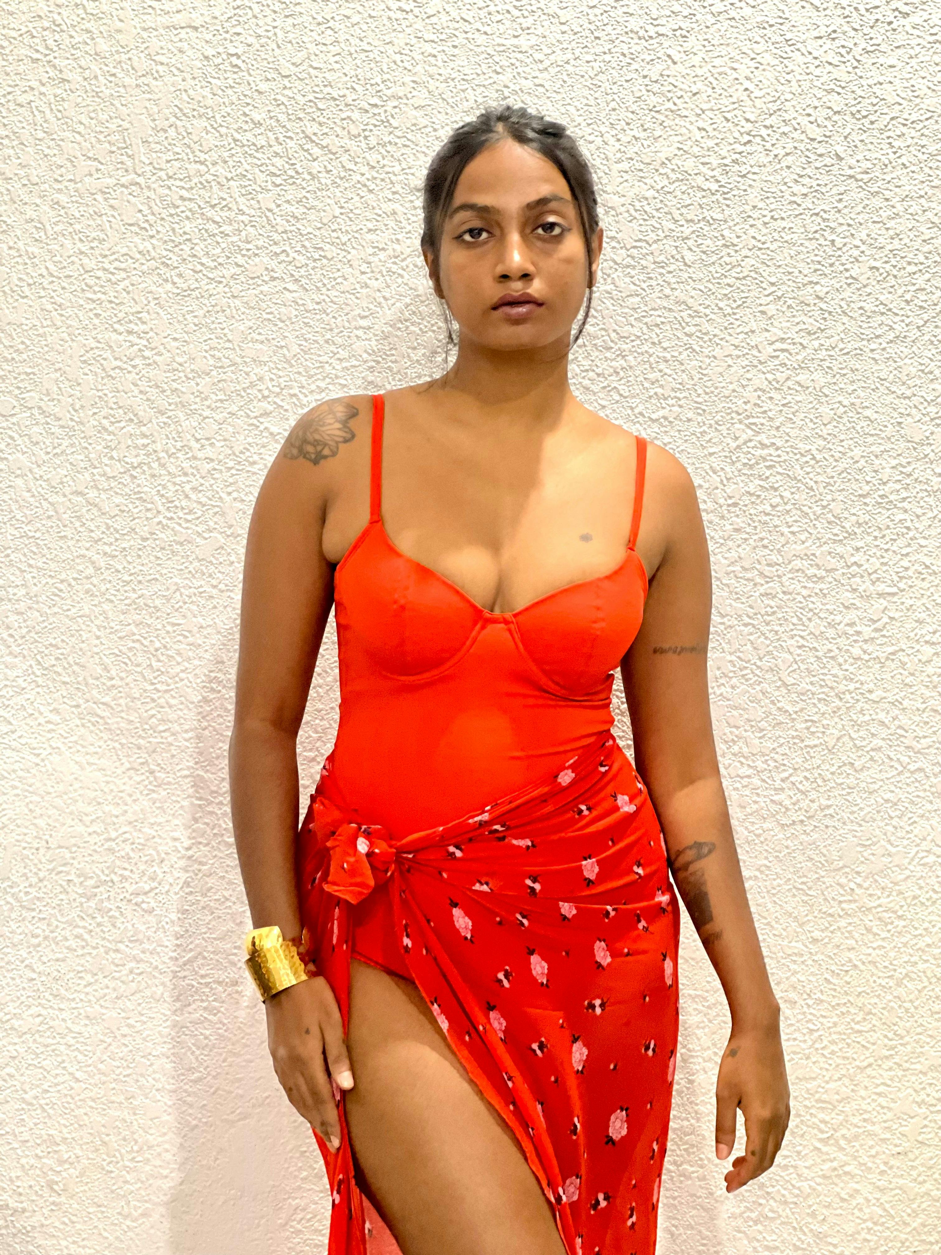 Thumbnail preview #4 for Underwired and Padded One Piece Swimsuit- Orange