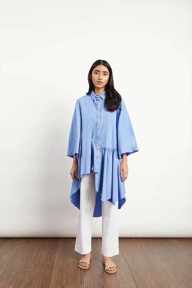 The Parijat Pleat Shirt, a product by Studio Moda India