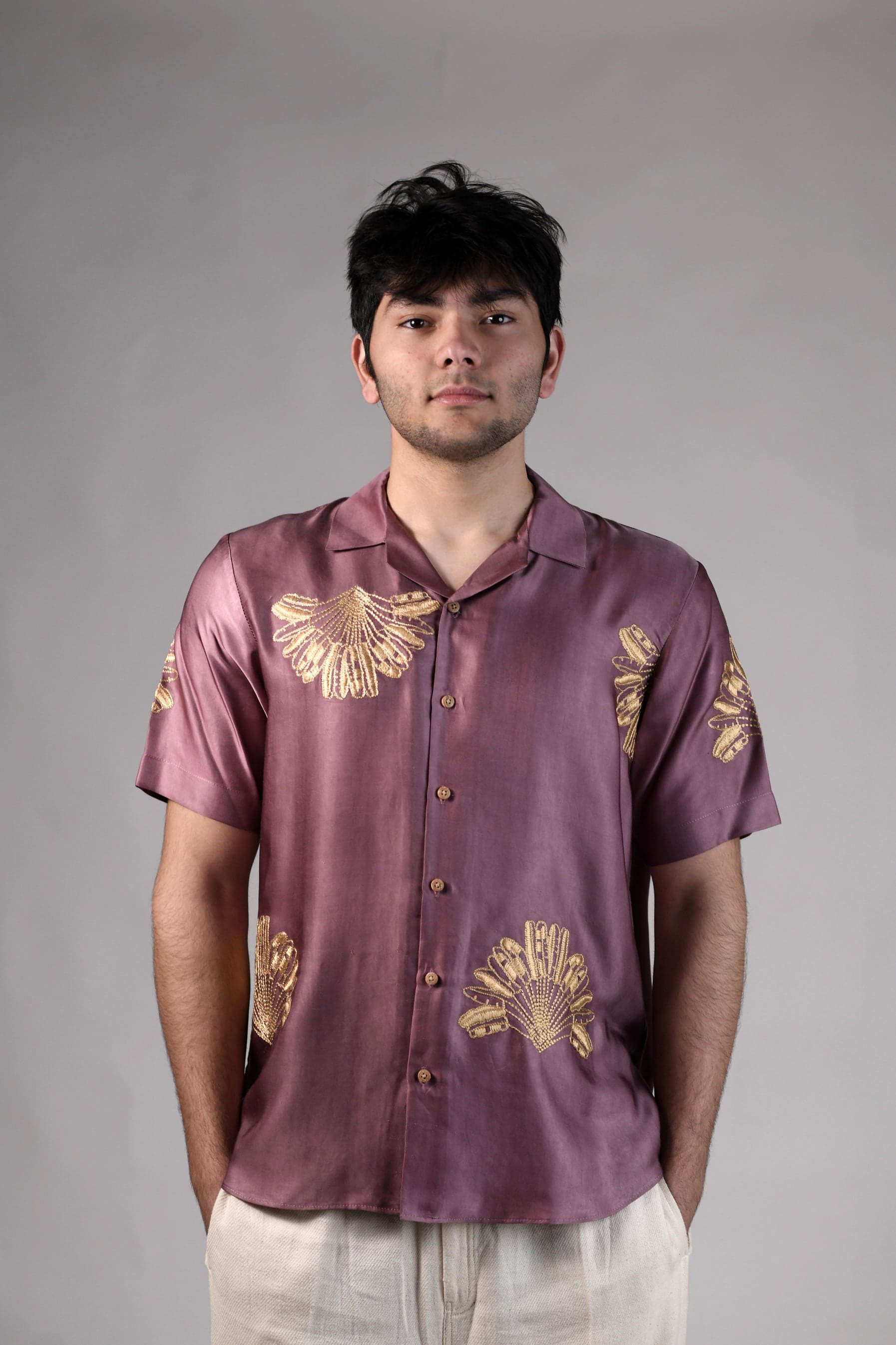 Thumbnail preview #1 for Onion Pink Palm | Unisex Lounge Shirt