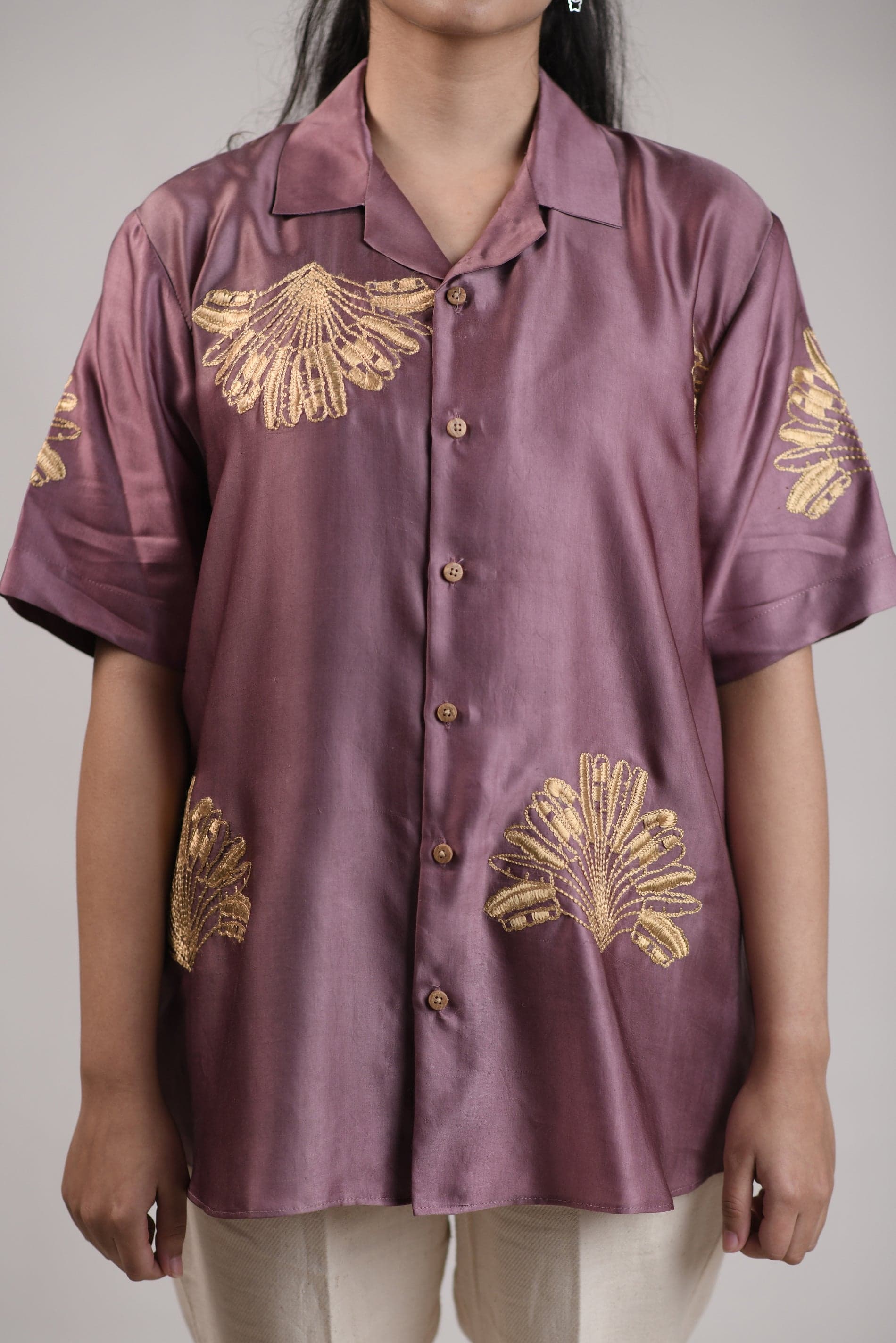 Thumbnail preview #5 for Onion Pink Palm | Unisex Lounge Shirt