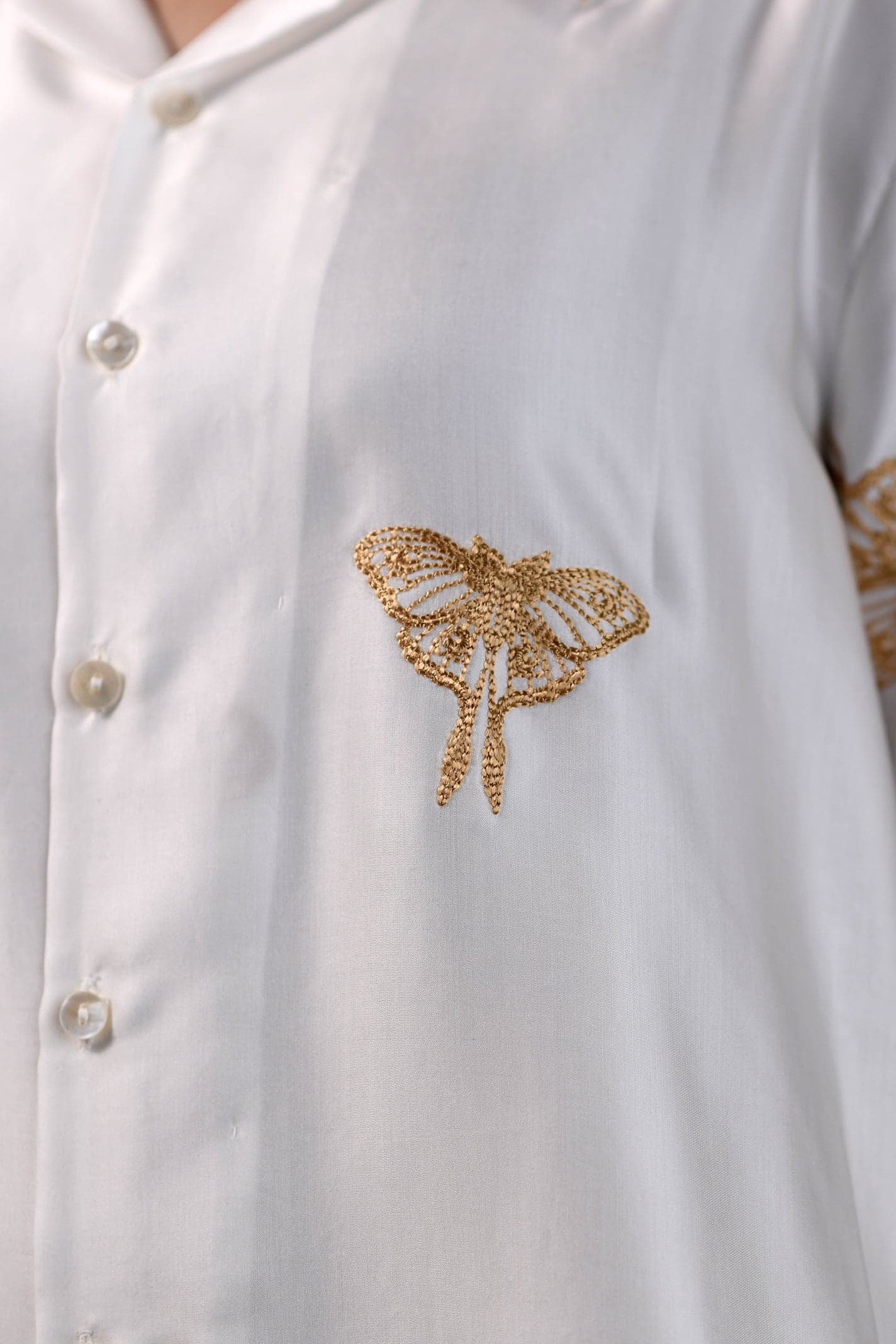 Thumbnail preview #1 for Lunar Moth| White | Unisex Lounge Shirt