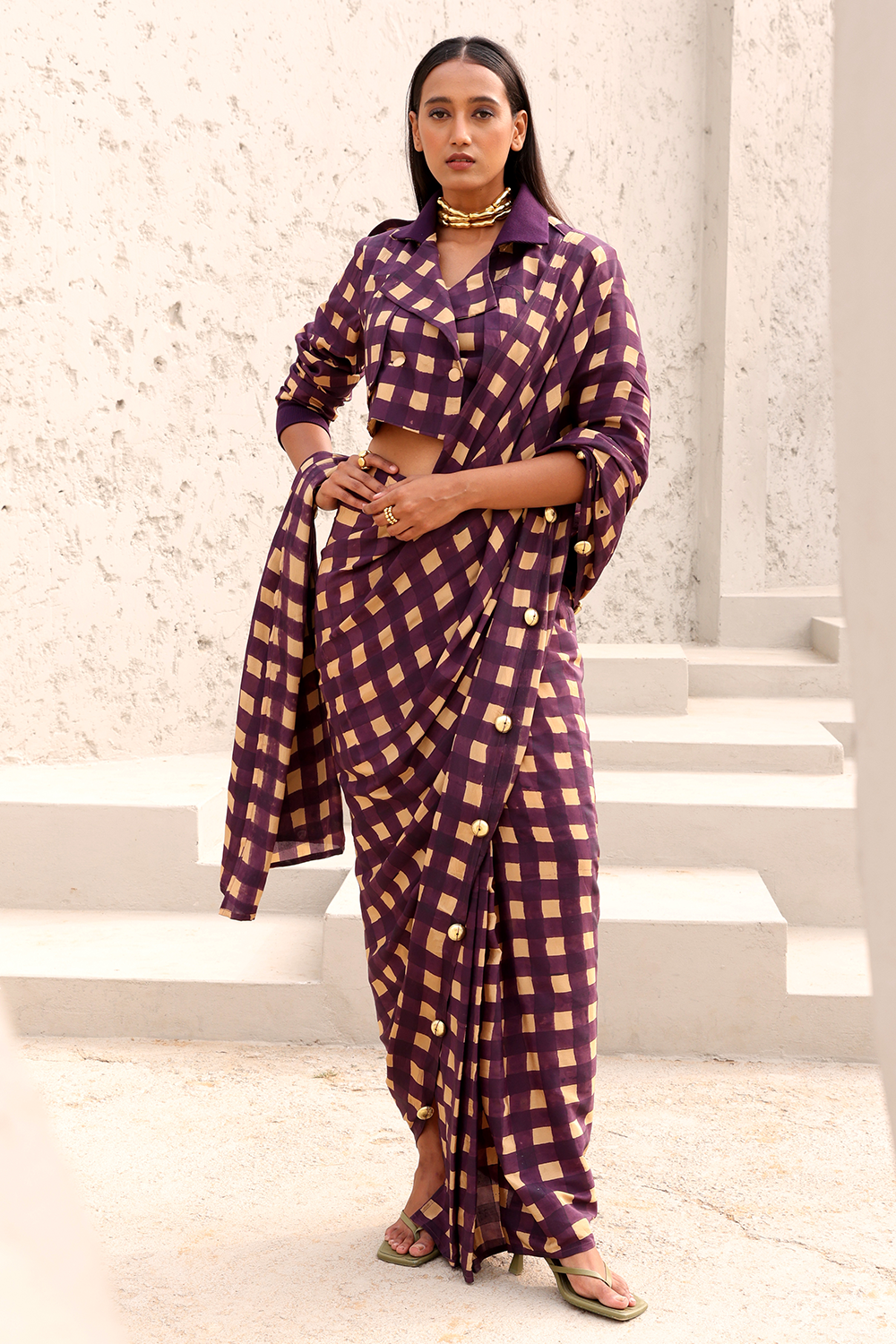 Jane Pre Draped Saree Set, a product by AAPRO